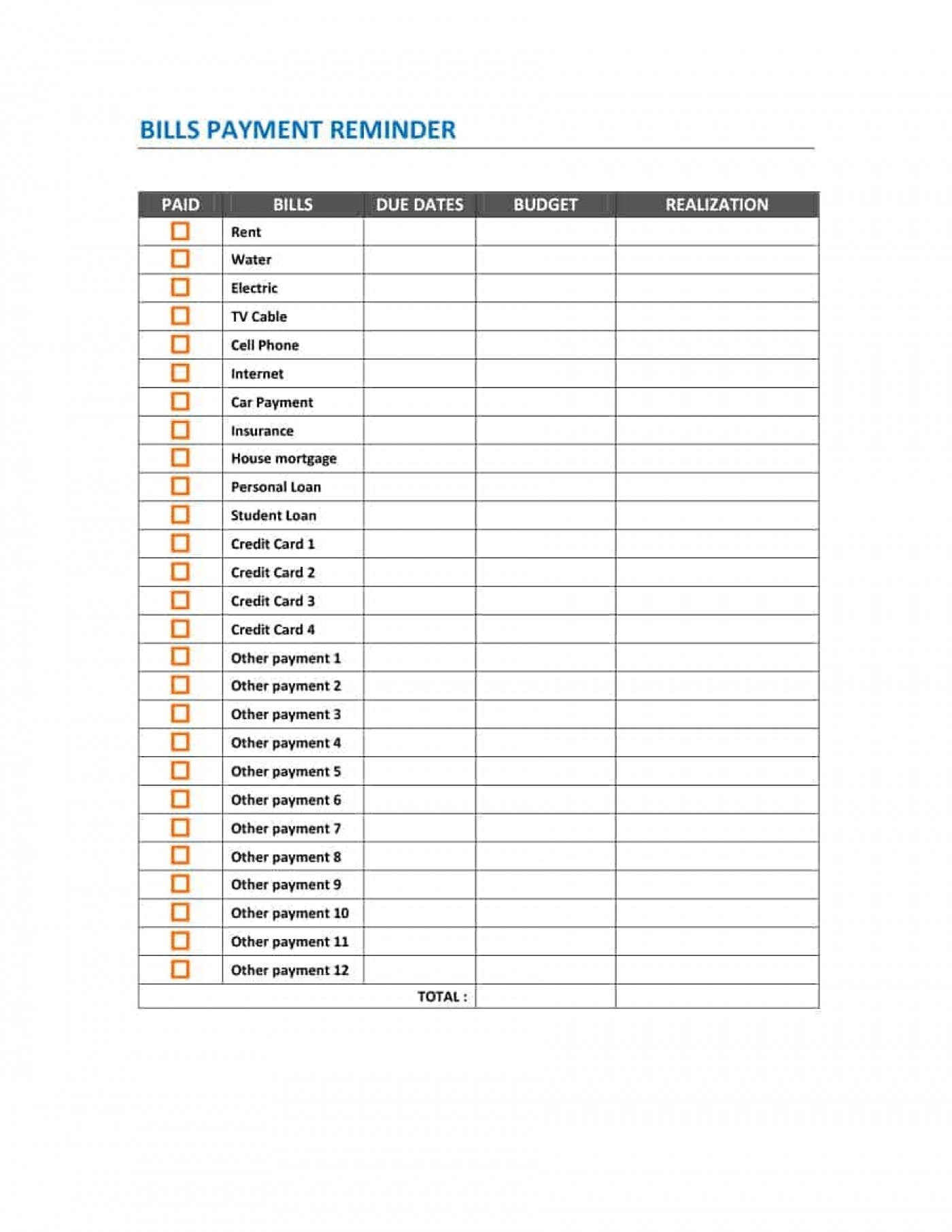 002 Template Ideas Bill Payment Schedule 20Schedule-Monthly Bill Payment Schedule Pdf