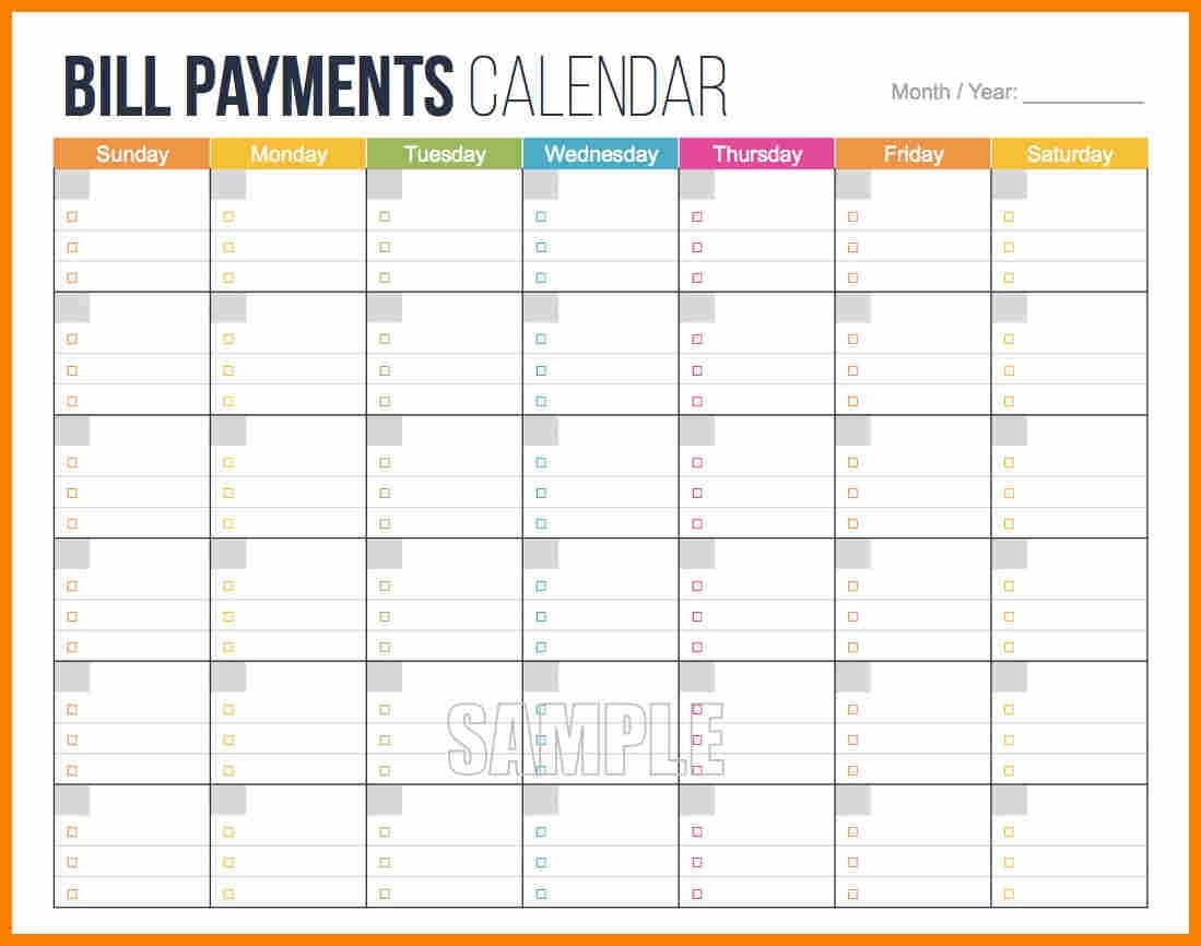 008 Template Ideas Bill Pay Schedule Calendar 2 Unusual Free-Calendar Bills Due Template