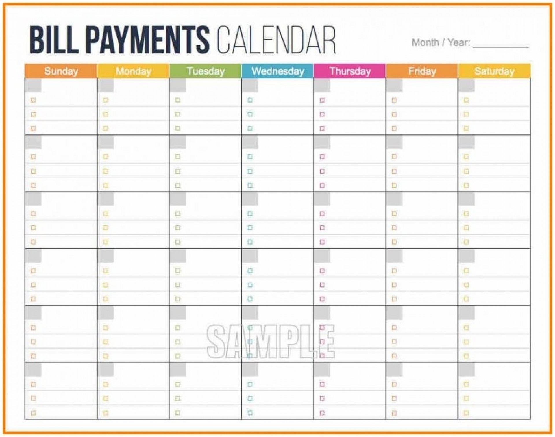 009 Bill Pay Calendar Template Ideas Paying Free Printable-Bill Paying Calendar Template Printable