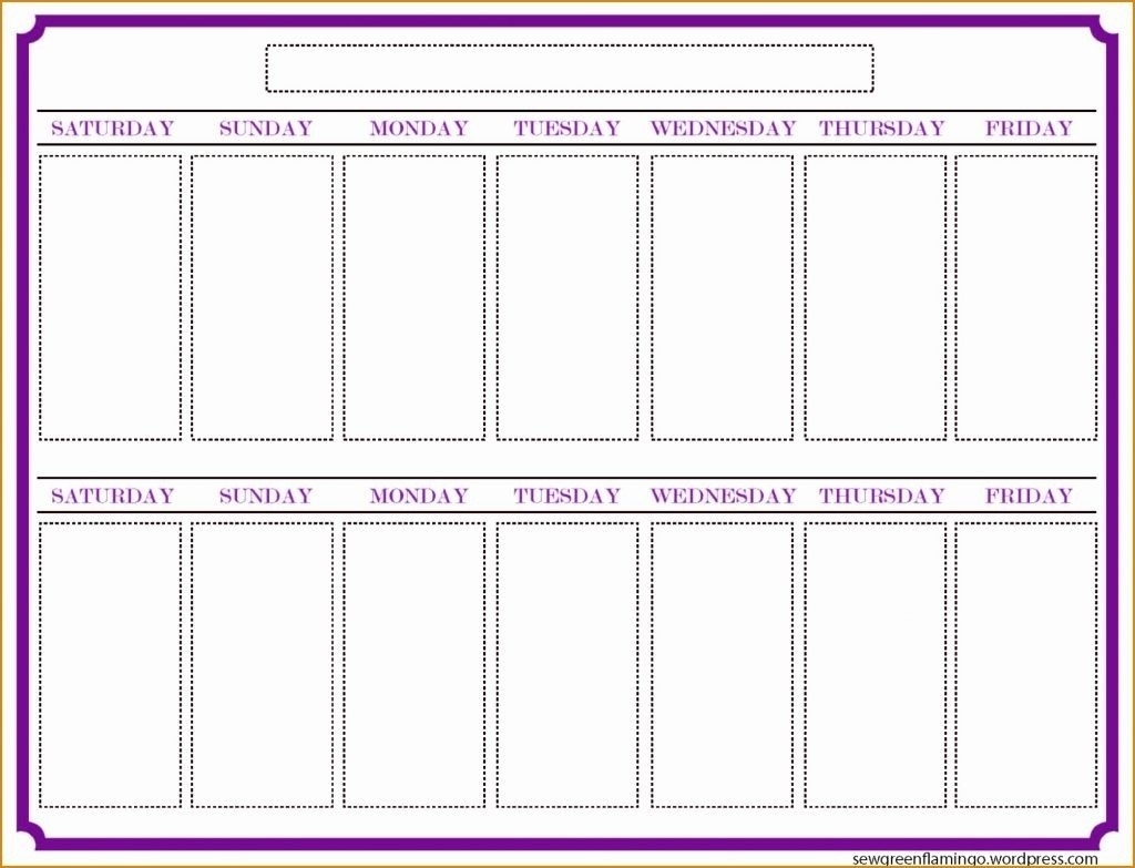 009 Template Ideas Two Weeks Calendar Week Blank Printable-Blank Calender Two Weeks