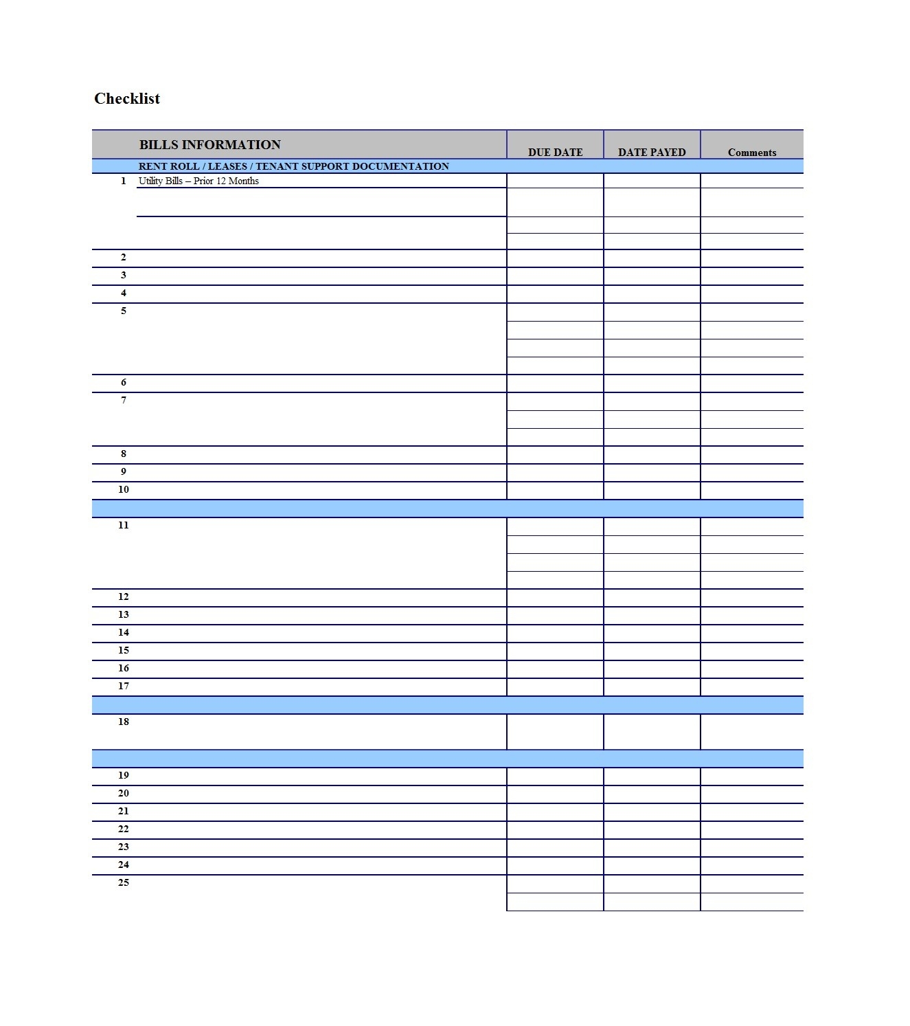 011 Monthly Bill Template Pay Checklist Plan Fascinating-Free Bill Pay Templates Printable