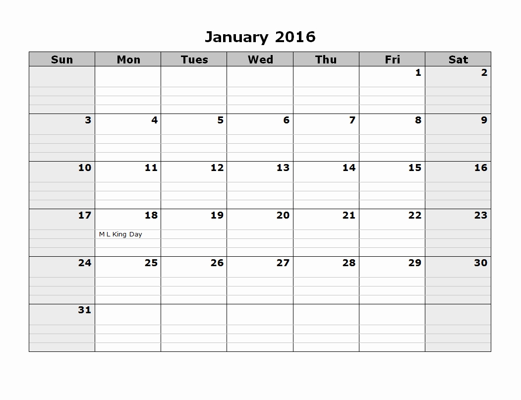 023 Calendar Template For Ideas Remarkable 2016 January-Outlook Blank Calendar Template