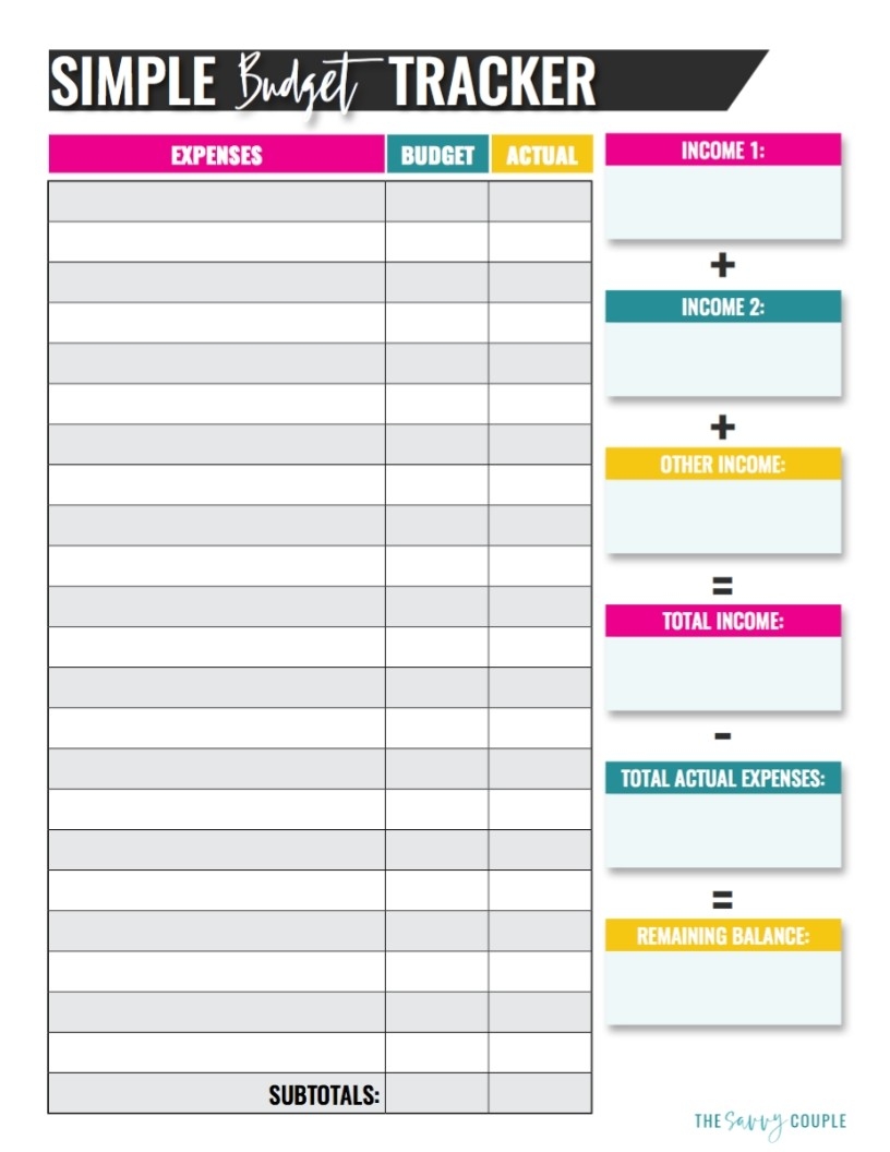 monthly budget planner