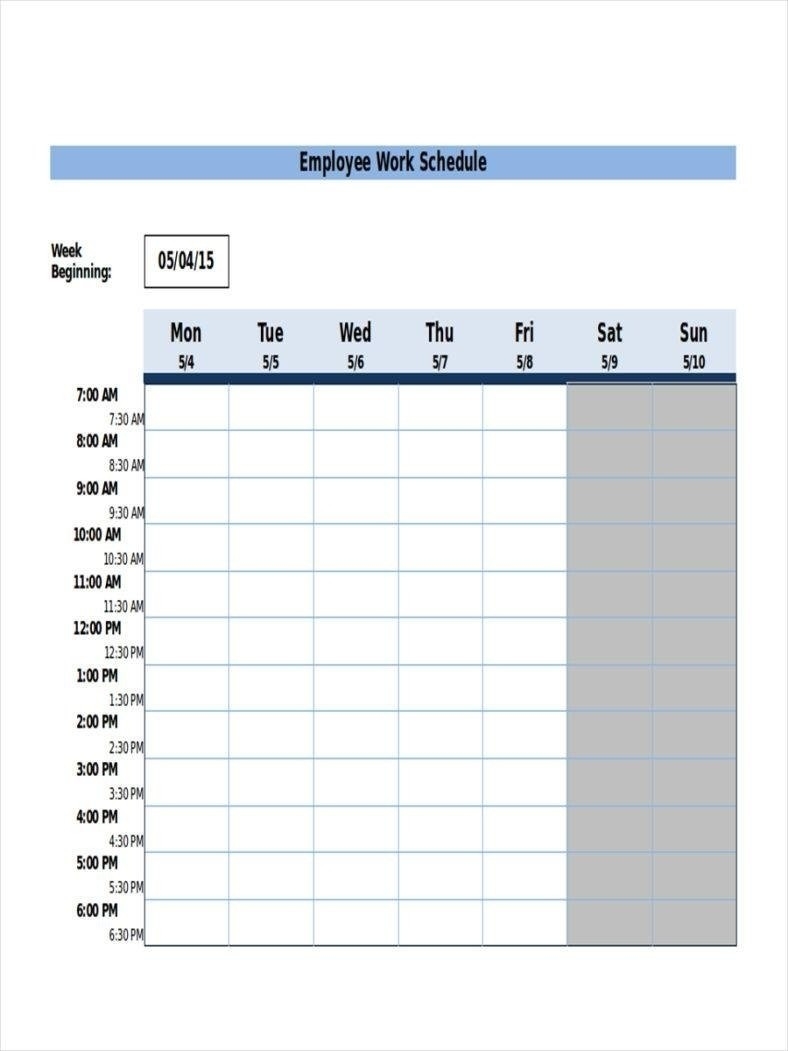 12 Hour Schedule Template | Calendar Template Printable