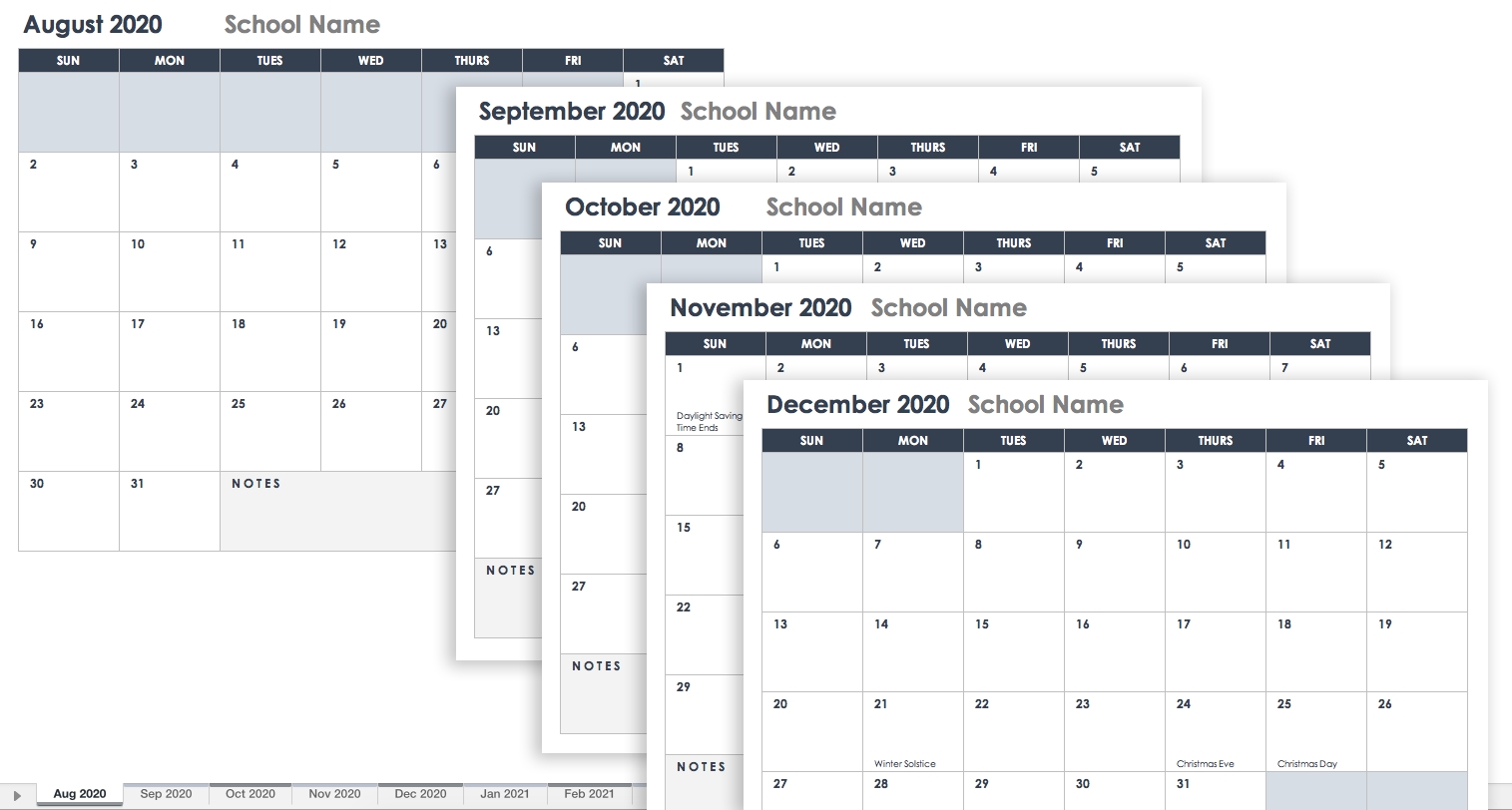 15 Free Monthly Calendar Templates | Smartsheet-Legal Size Calendar Template 2020