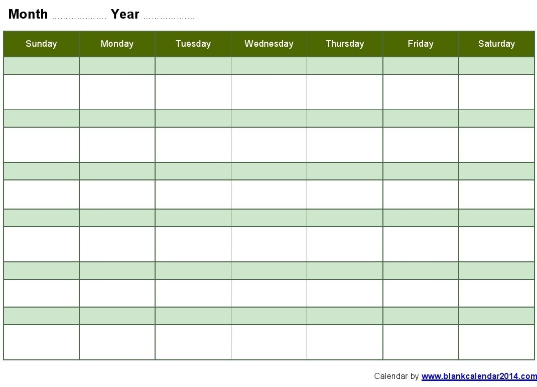 16 Blank Printable Weekly Calendars Templates Images - Blank-Monthly Calendar Monday Start Week