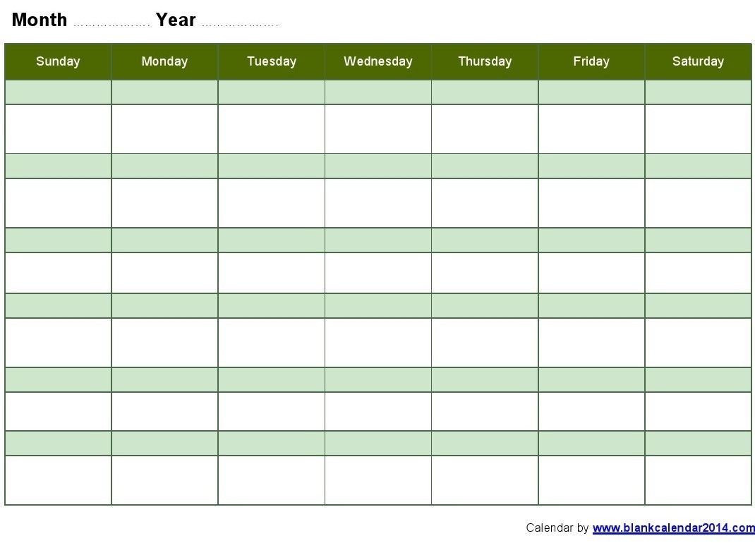 monthly calendar monday start week calendar template printable