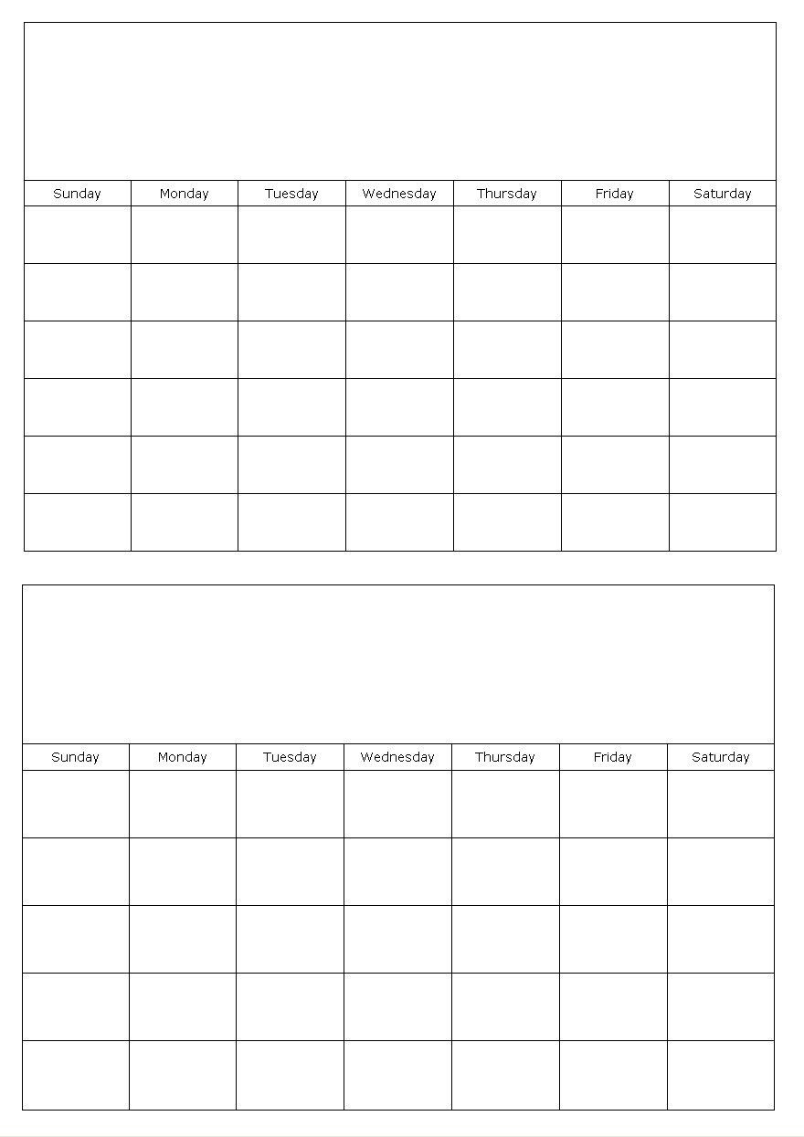 2 Month Free Printable Calendar • Printable Blank Calendar-2 Month Calendar Template Printable