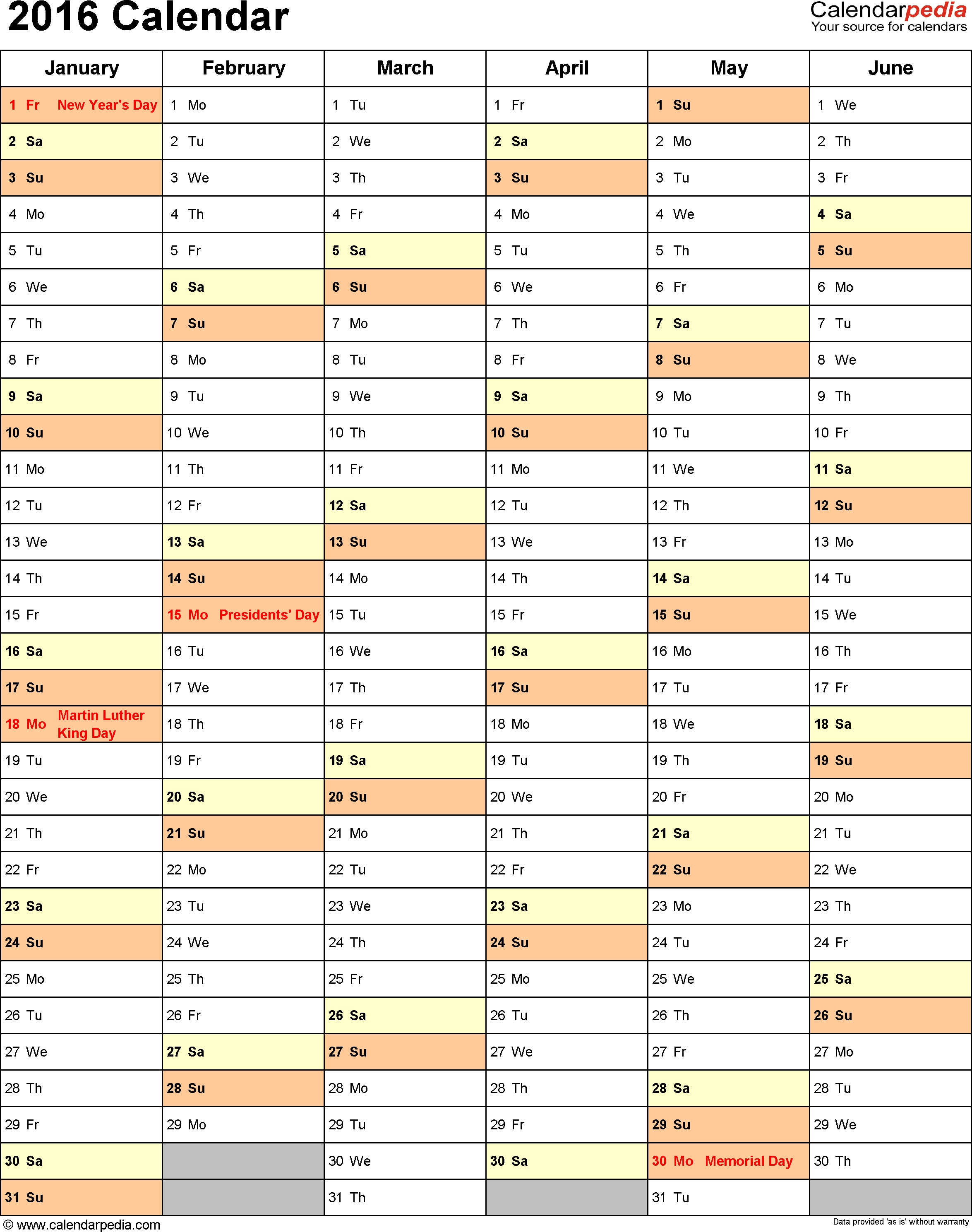 2016 Calendar - Download 16 Free Printable Excel Templates-2 Page Monthly Calendar Excel