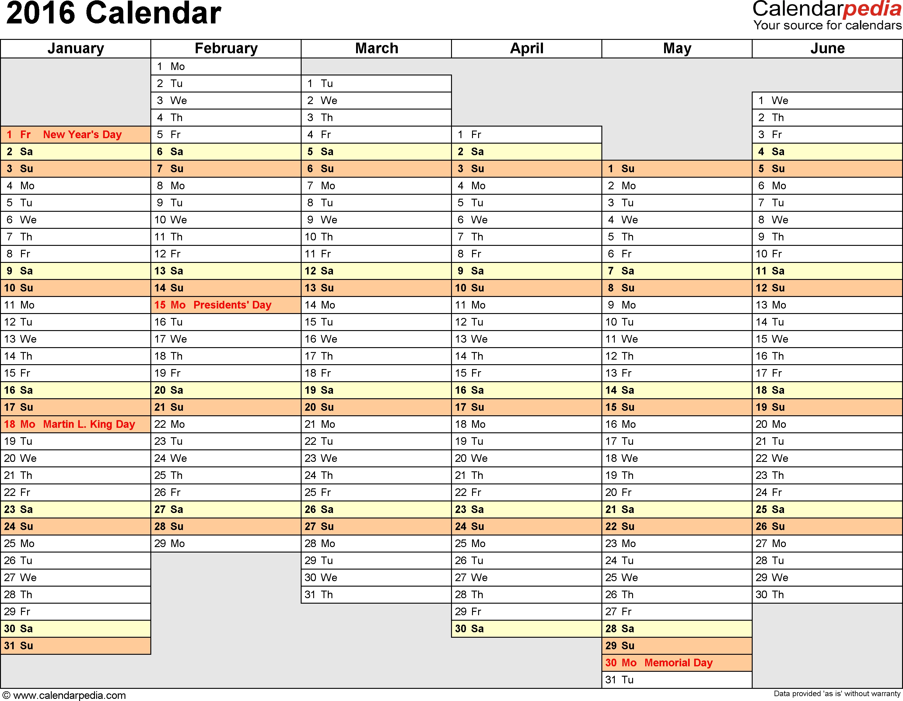 2016 Calendar - Download 16 Free Printable Excel Templates-2 Page Monthly Planner Template