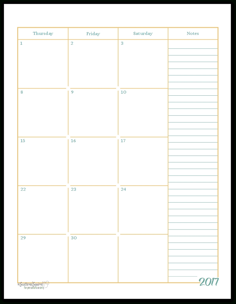 2017 Full-Size Monthly Calendar Printables Are Here!!!!!-Monthly Calendar Printable 2 Page