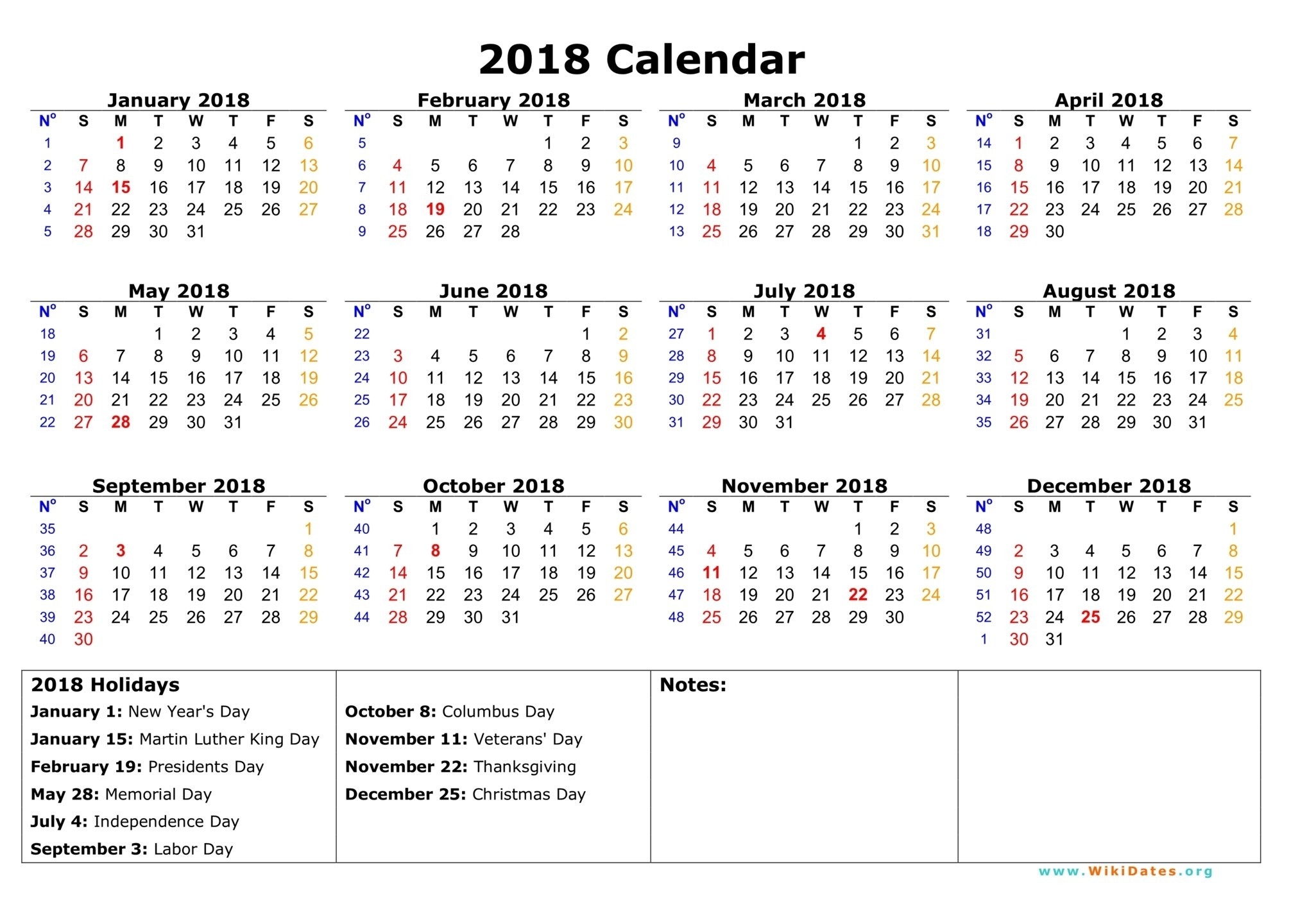 2018 Holiday Calendar - Usa, Federal, Jewish - Web E-Blank Calendar Template With Jewish Holidays