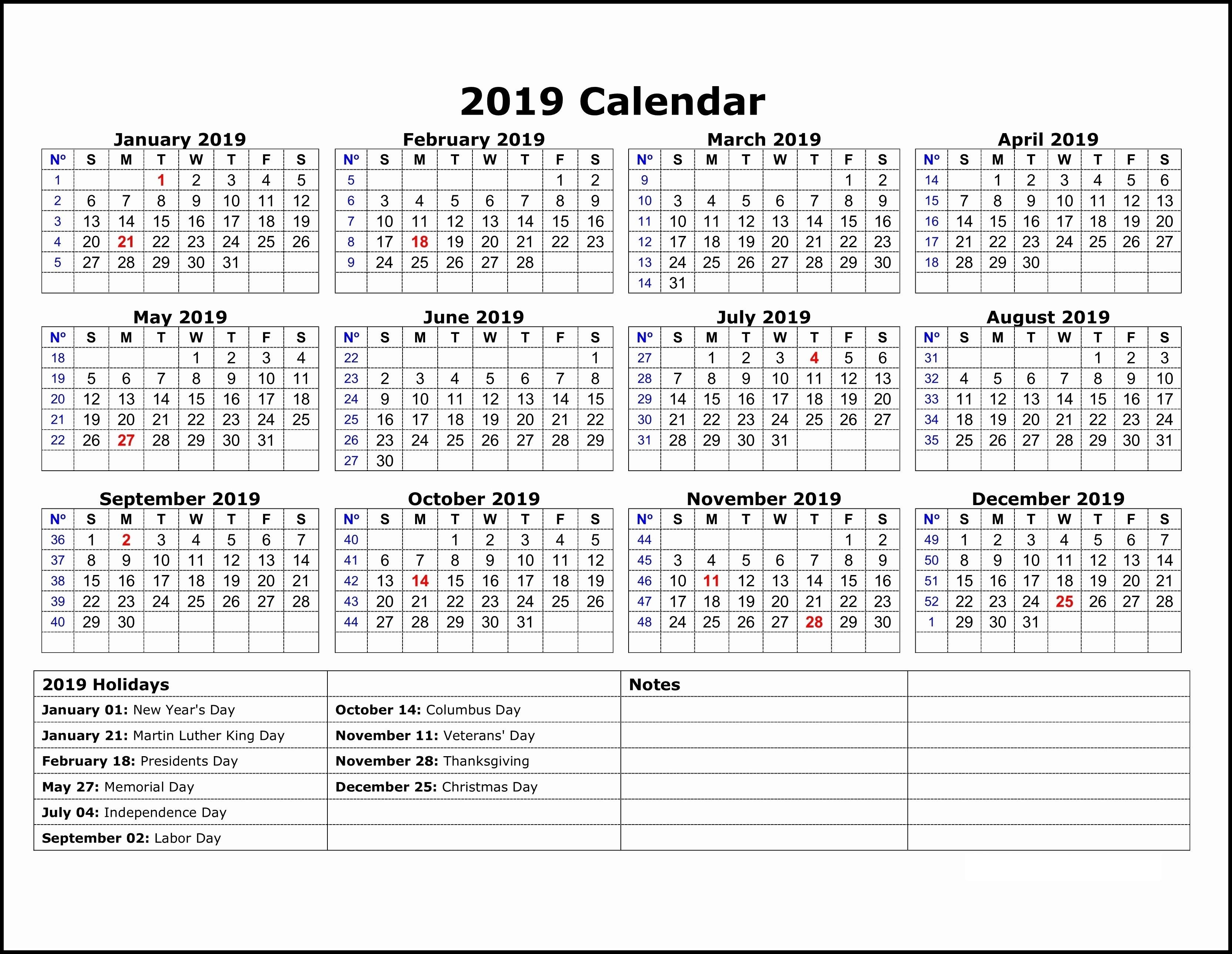 2019 Calendar Template One Note | 2019 Calendar Template In-Blank Calendar School Year Printable