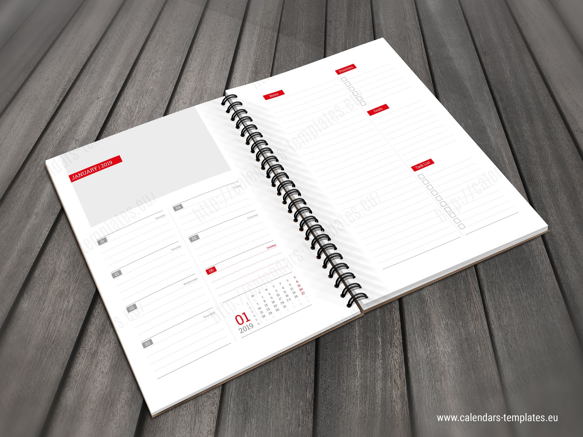 2019 Daily Planner Notebook Pd-W4 | Template-Planner Templates For Indesign