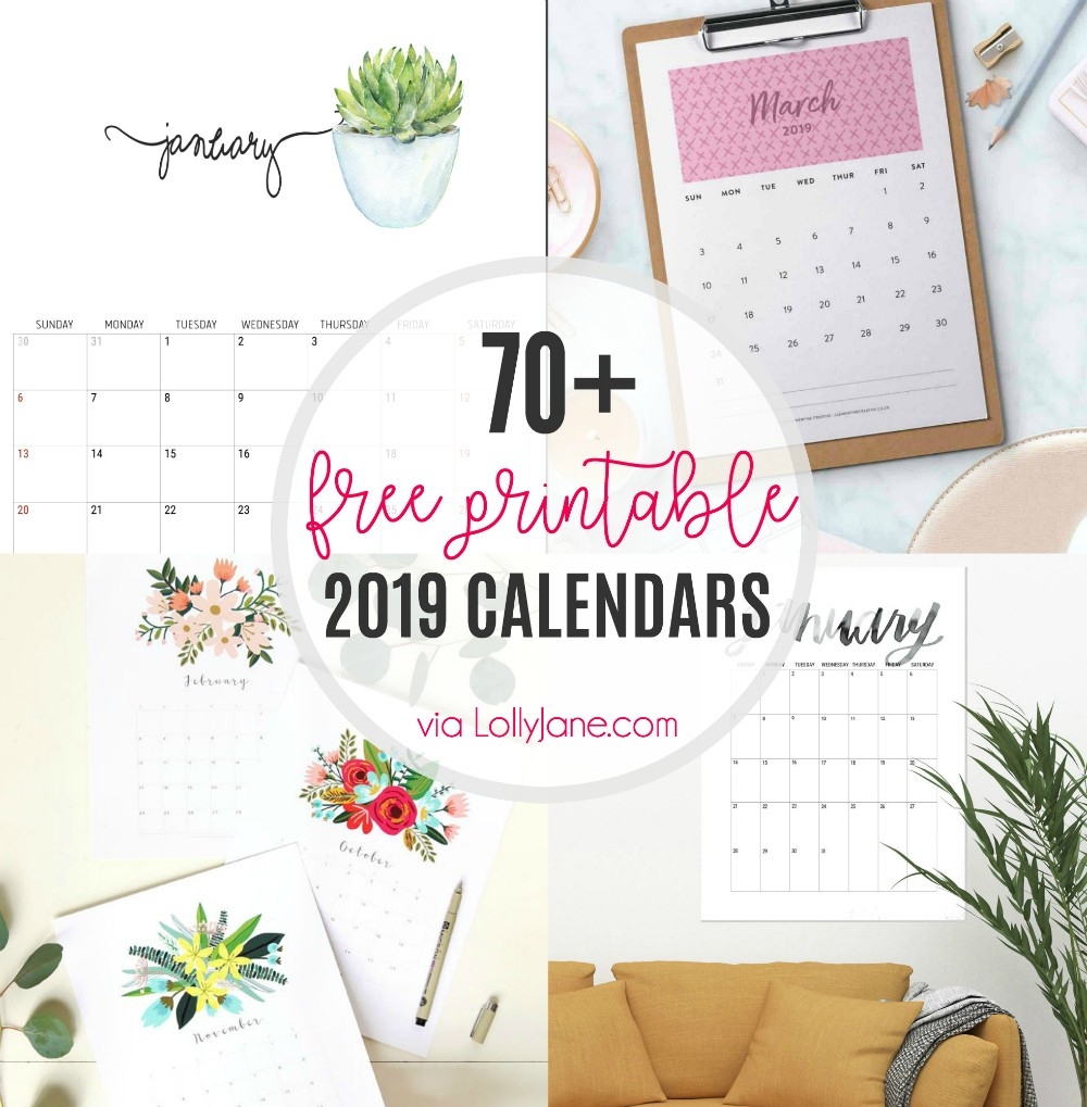2019 Free Printable Calendars - Lolly Jane-Beach Calendar With Blanks