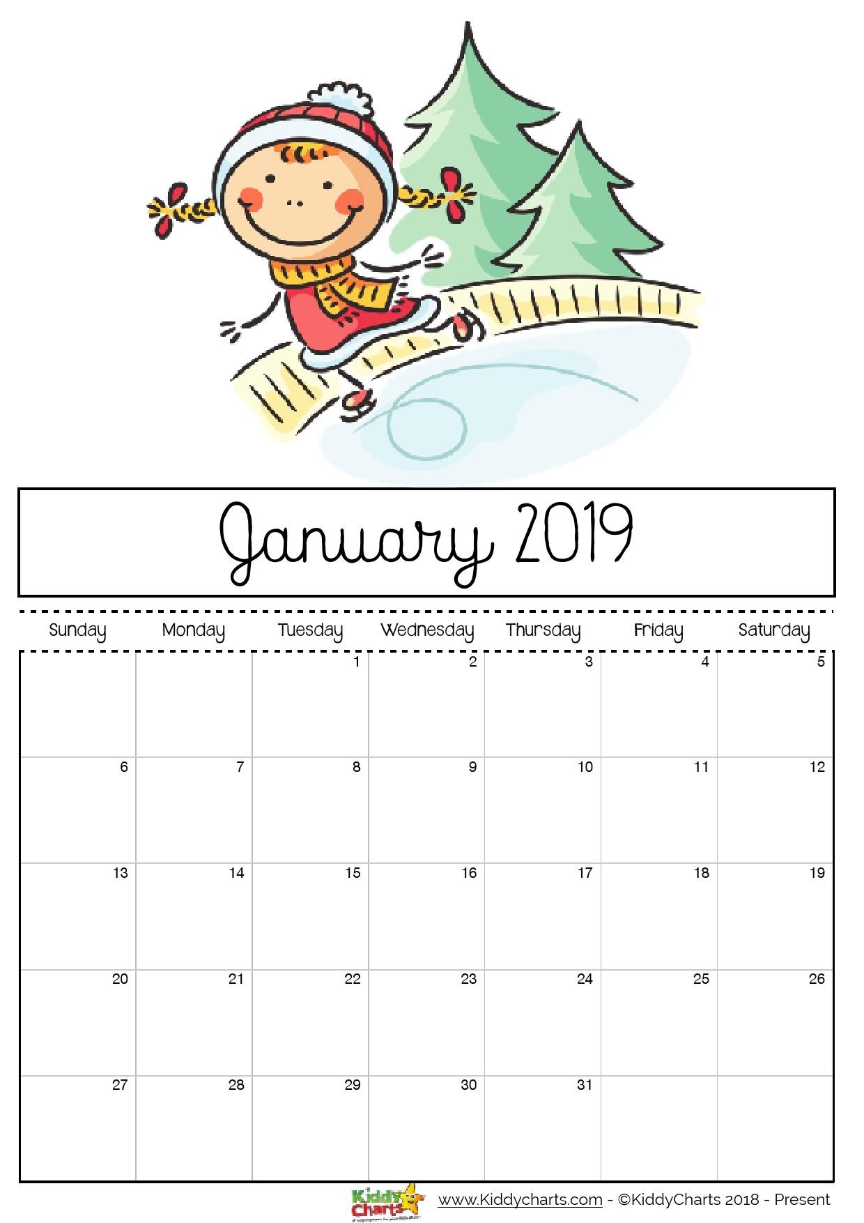 2019 Free Printable Calendars - Lolly Jane-Beach Calendar With Blanks