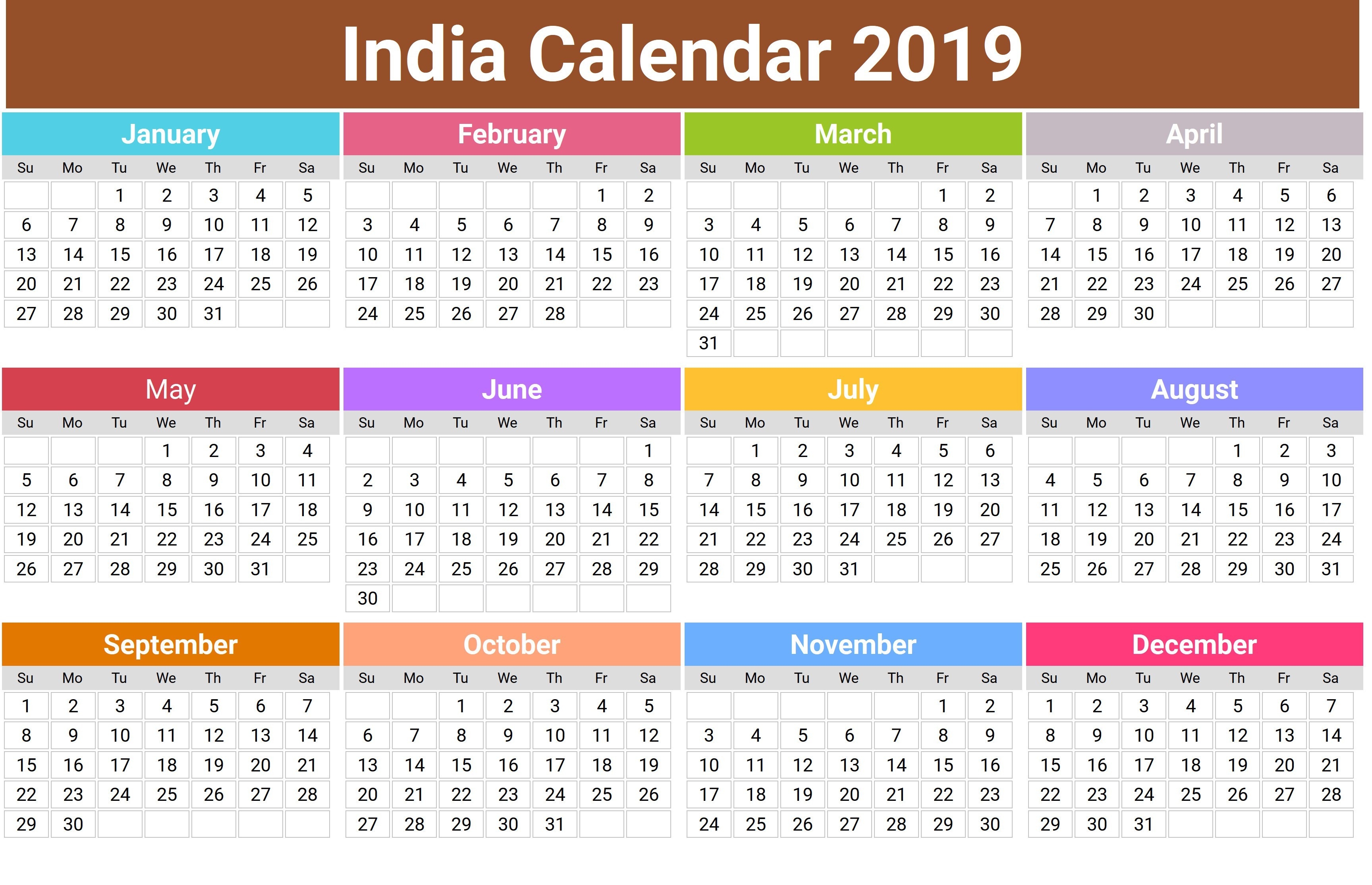 2019 Hindu Calendar With Tithi | Tyohar, Holidays, Festivals-Calendar 2020 Holidays Hindi