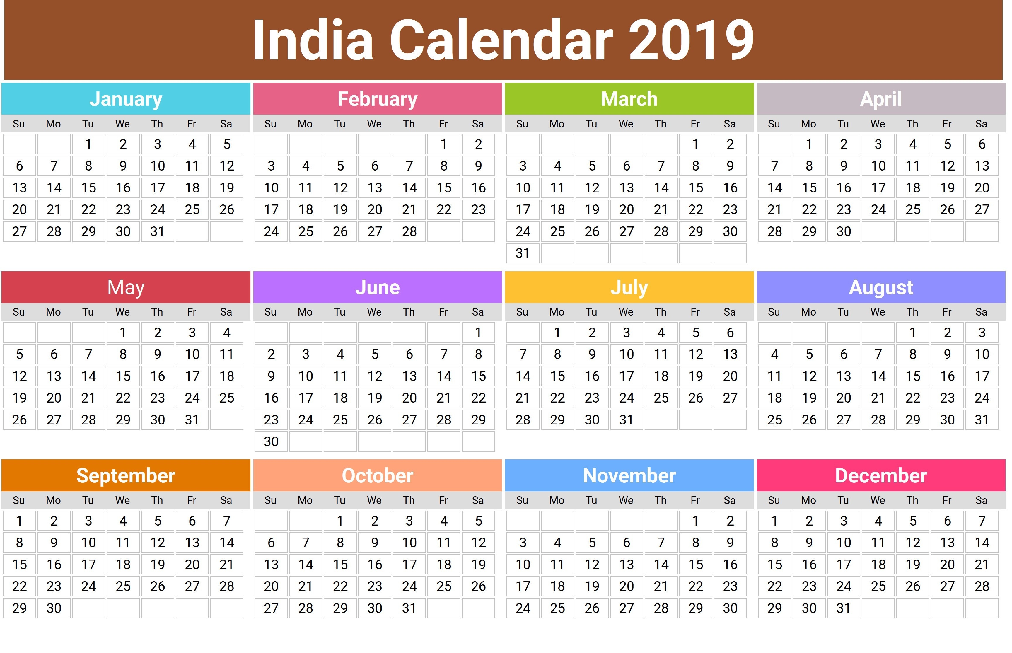 2019 Hindu Calendar With Tithi | Tyohar, Holidays, Festivals-Calendar 2020 With Hindi And Holidays Download