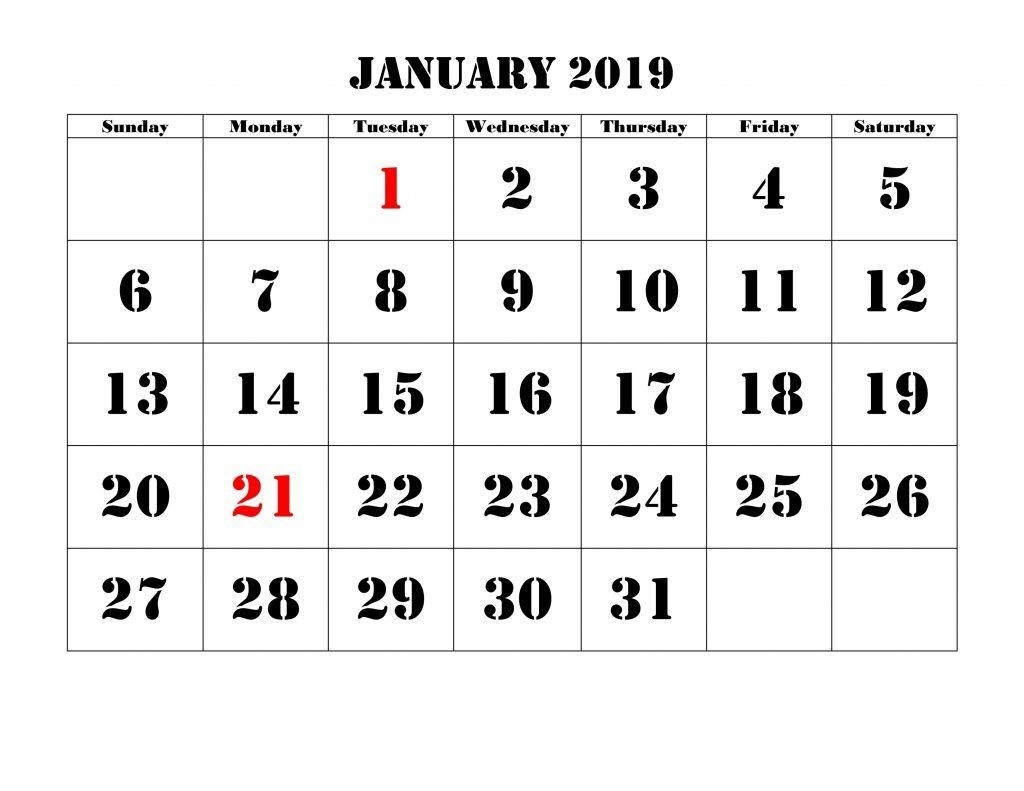 2019 January Christmas Countdown Calendar #printable | Blank-Countdown Calendar Template Printable