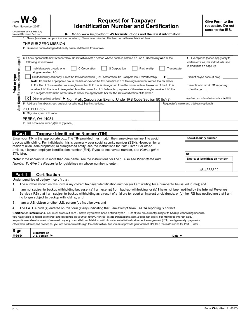 2020 W9 Blank Form Calendar Template Printable For W9 1294