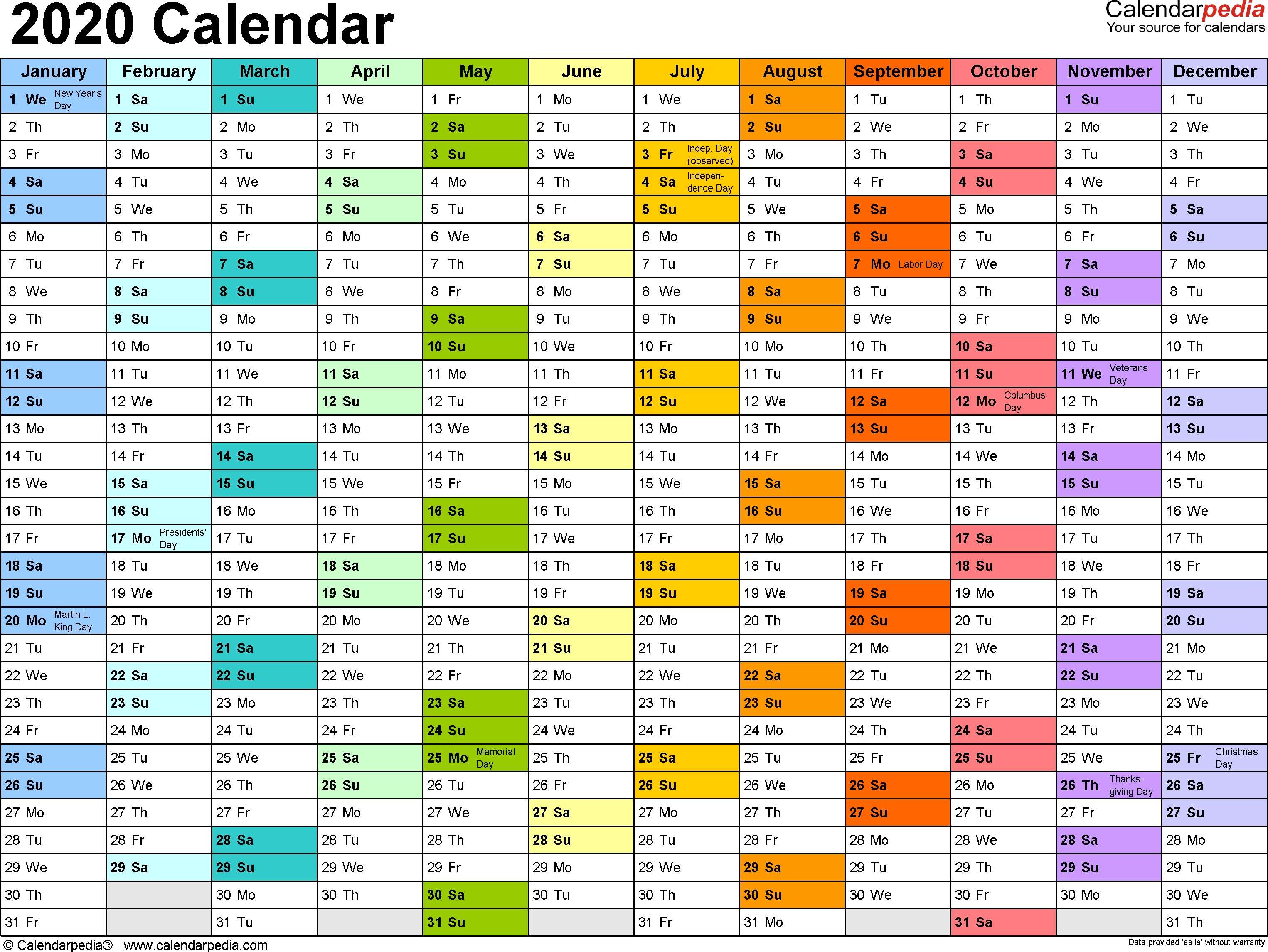 2020 Calendar - 18 Free Printable Word Calendar Templates-2020 Word Calendar Template