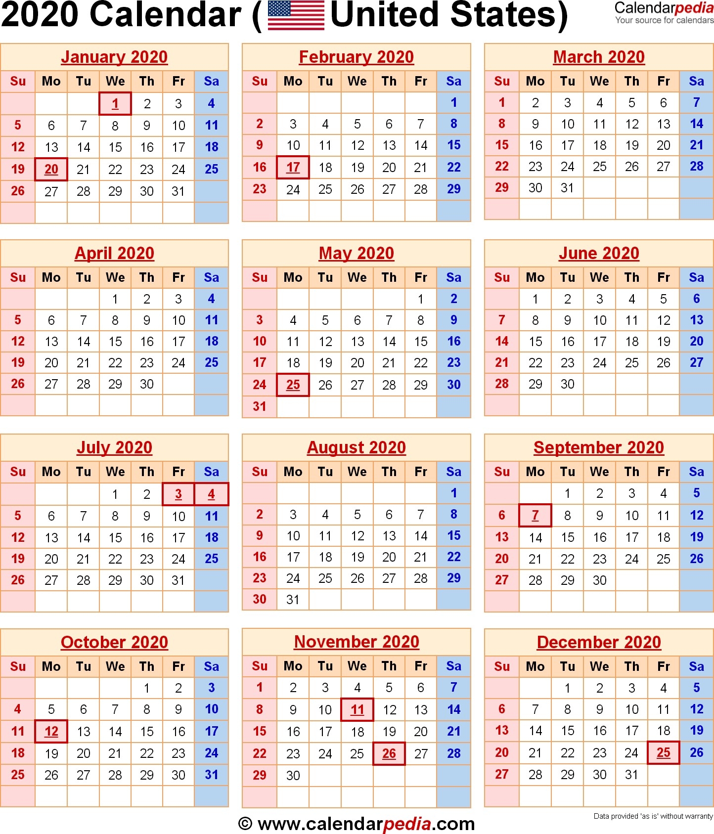 2020 Calendar Excel – Calendar Printable Week-2020 Biweekly Pay Calendar Template