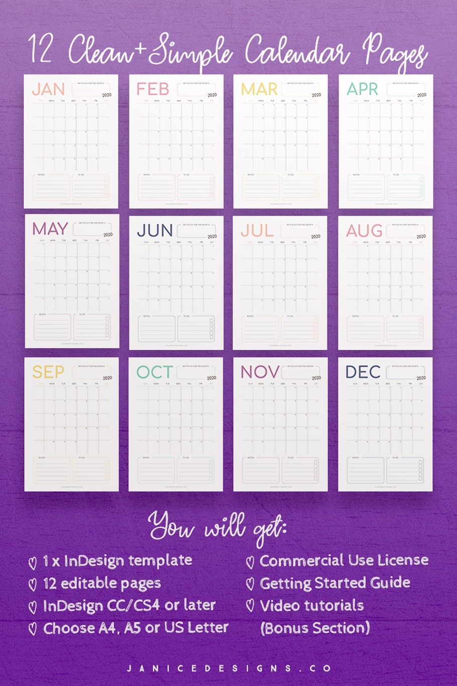 2020 Calendar Indesign Template For Commercial Use-Does Indesign Have A 2020 Calendar Template