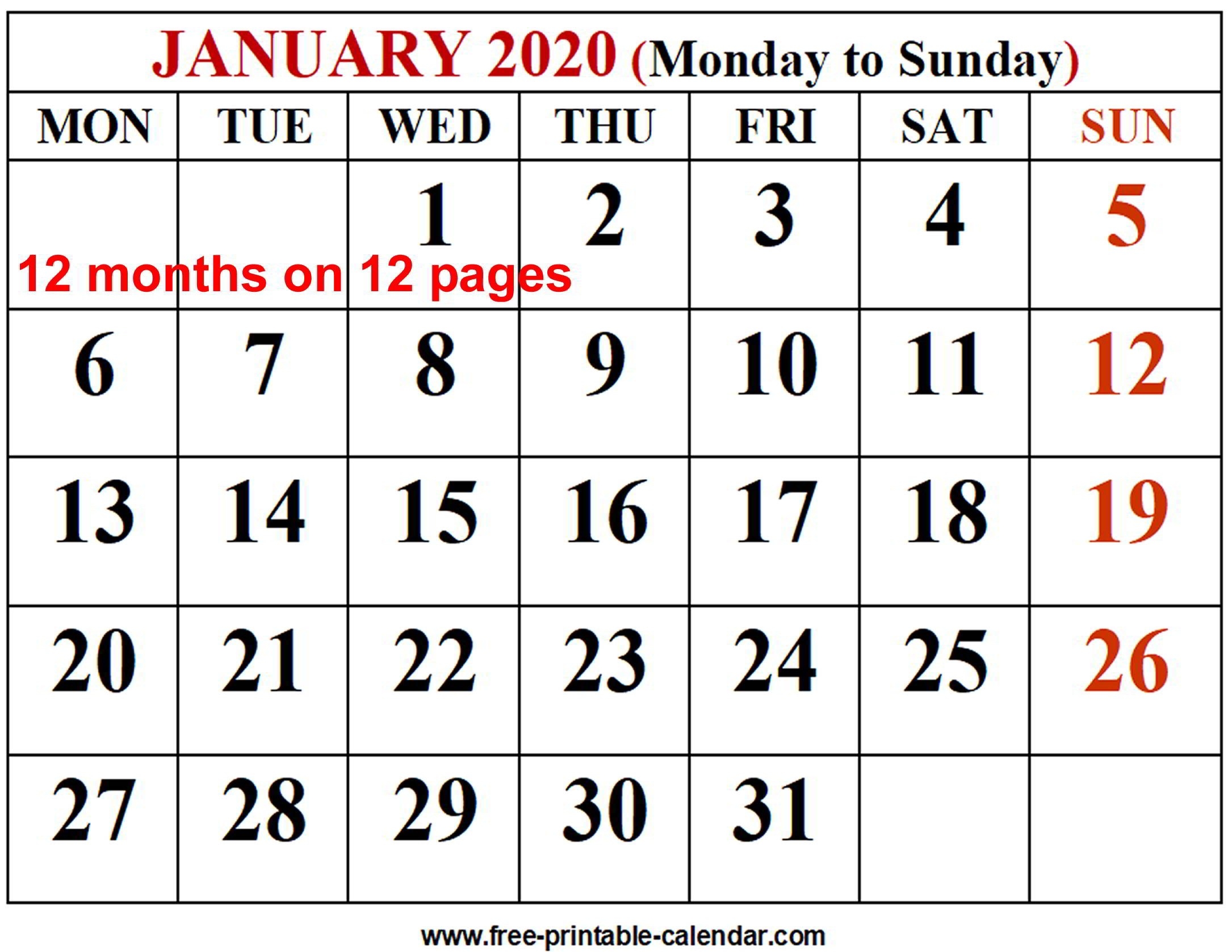 2020 Calendar Template - Free-Printable-Calendar-Microsoft Calendar Templates 2020