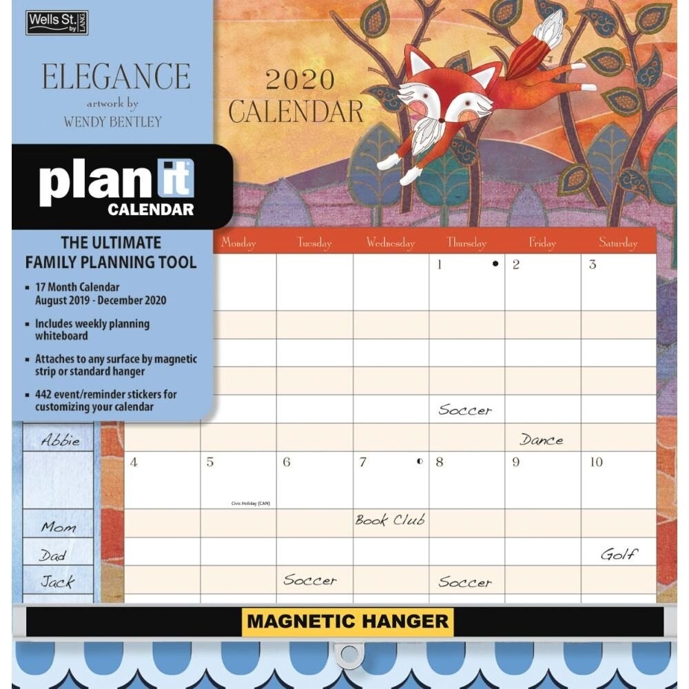2020 Elegance Plan It Plus Wall Calendar, By Wells Street By Lang-Monthly Calendar With Time Slots 2020