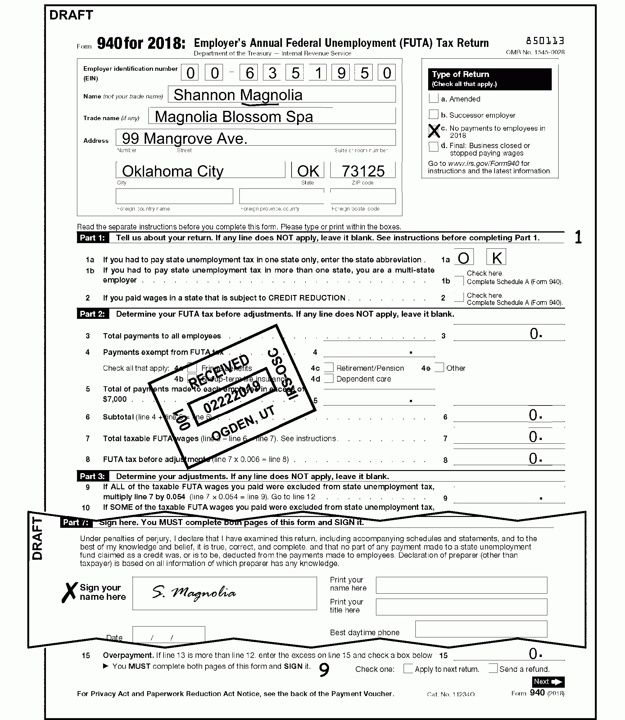 3.11.154 Unemployment Tax Returns | Internal Revenue Service-Oklahoma 2020 Blank W9