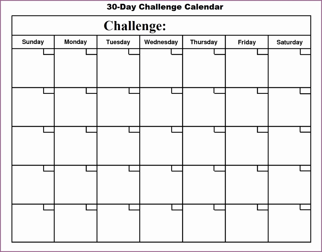 30 Day Calendar Template Inspirational Blank 30 Day Calendar-Blank Template For 30 Days