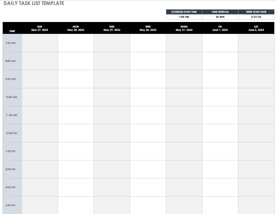 30+ Free Task And Checklist Templates | Smartsheet-4 Day Work Week Template