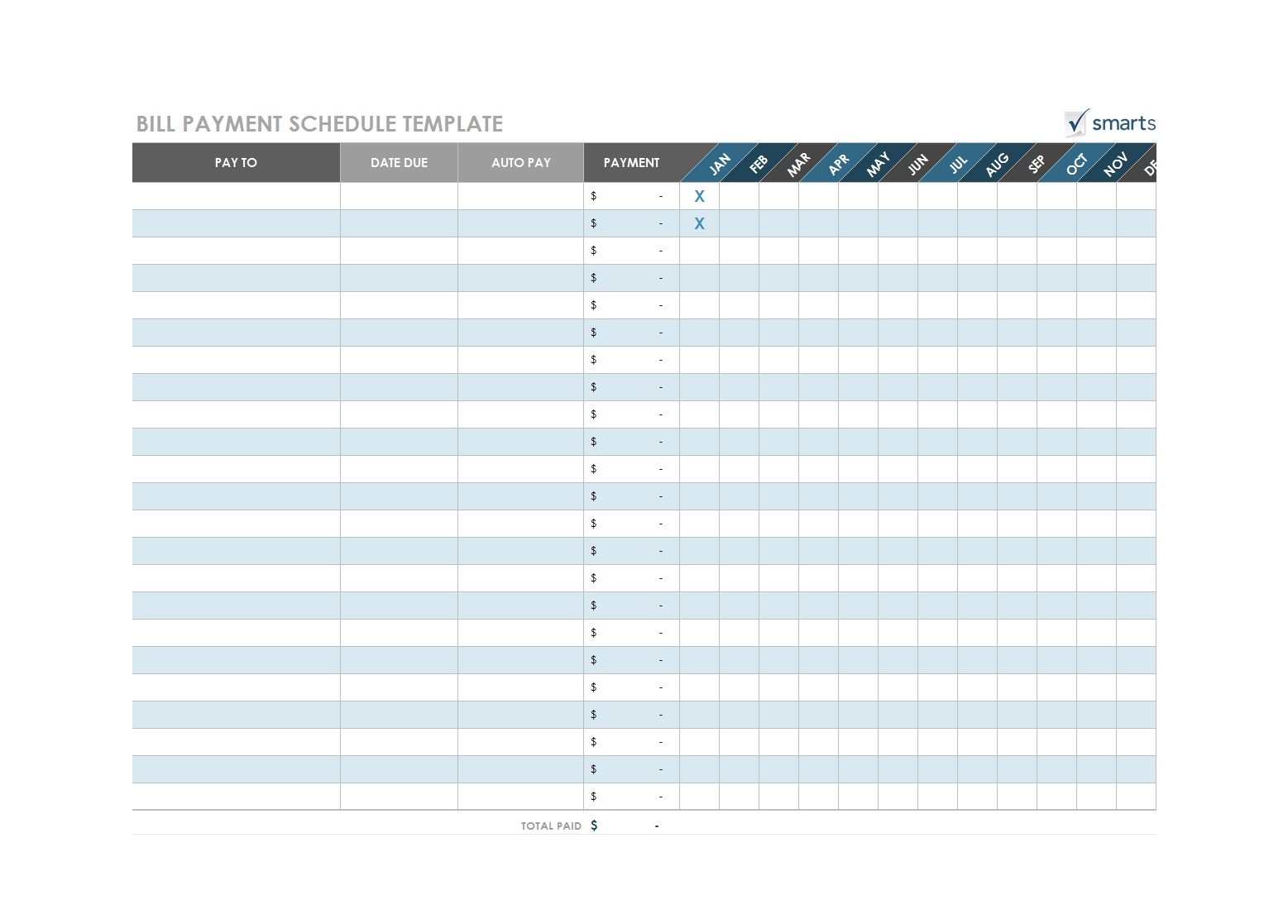 32 Free Bill Pay Checklists &amp; Bill Calendars (Pdf, Word &amp; Excel)-Calendar Template For Bill Paying