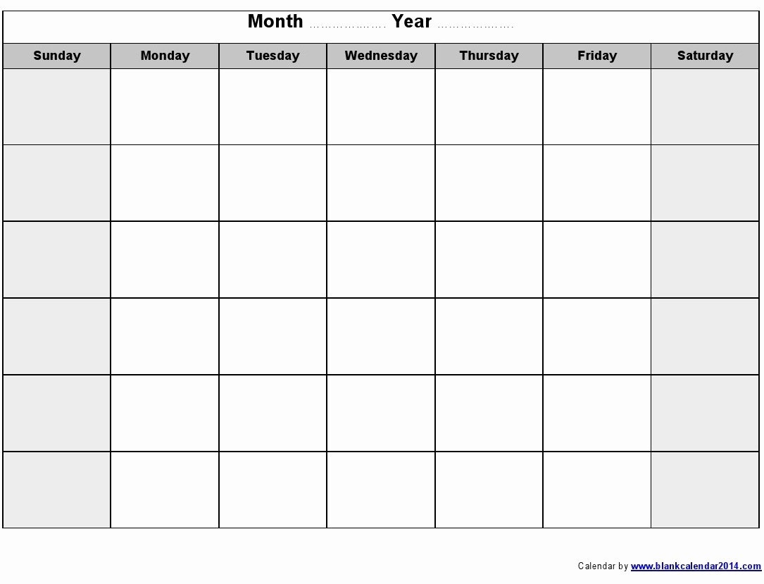 32 Helpful Blank Monthly Calendars | Kittybabylove-Printable Blank Monday Through Friday Calendars