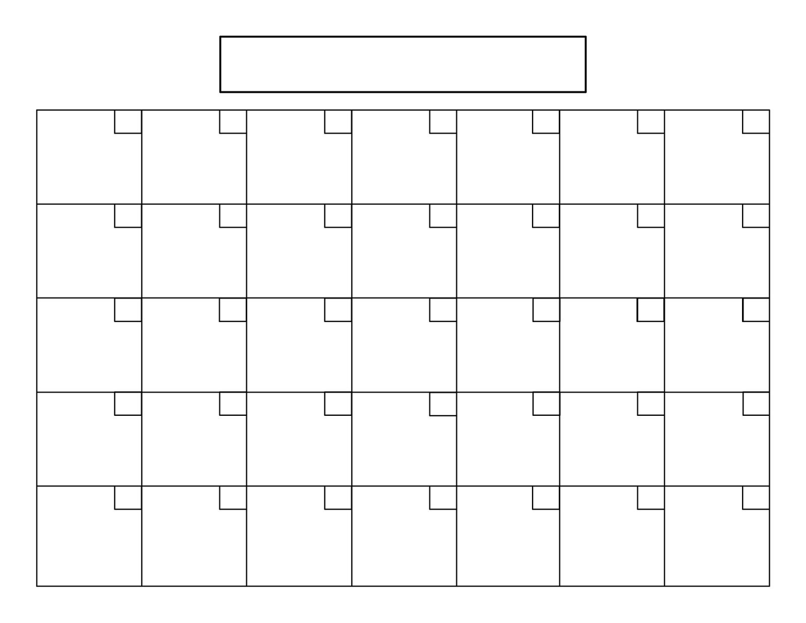 5 Week Calendar Template • Printable Blank Calendar Template-Template Printable Calendar 5 Weeks