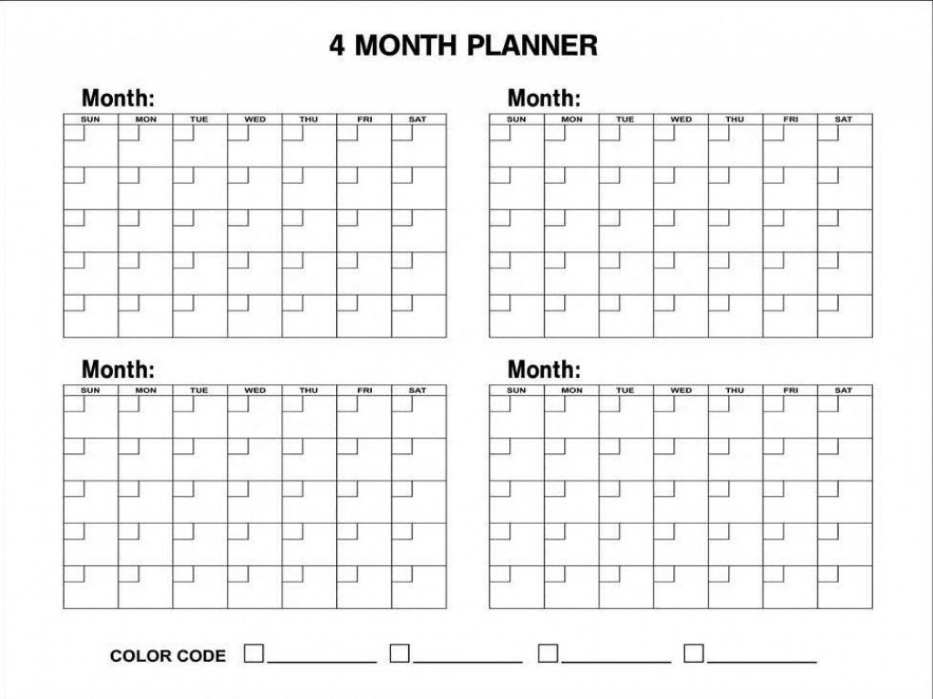 6 Month Planner Template | Calendar Template Printable