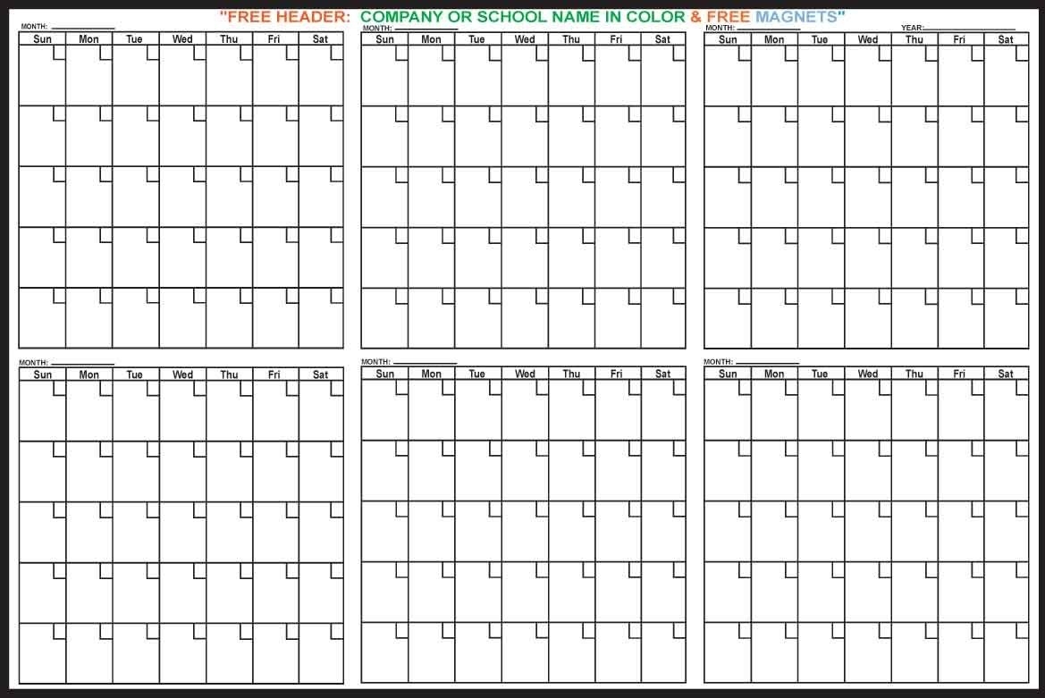 6 Monthly Calendar – Printable Year Calendar-Free Calender 6 Monthly