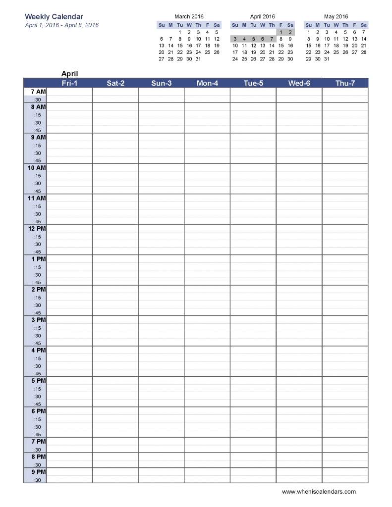 6 Week Blank Schedule Template Weekly Calendar Template Pdf-1 Week Blank Calendar Printable