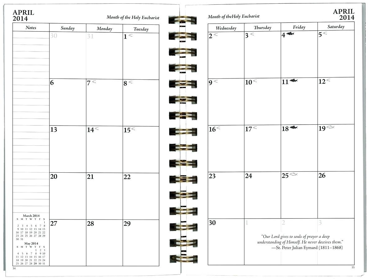 Spiral Bound Monthly Calendar Calendar Template Printable