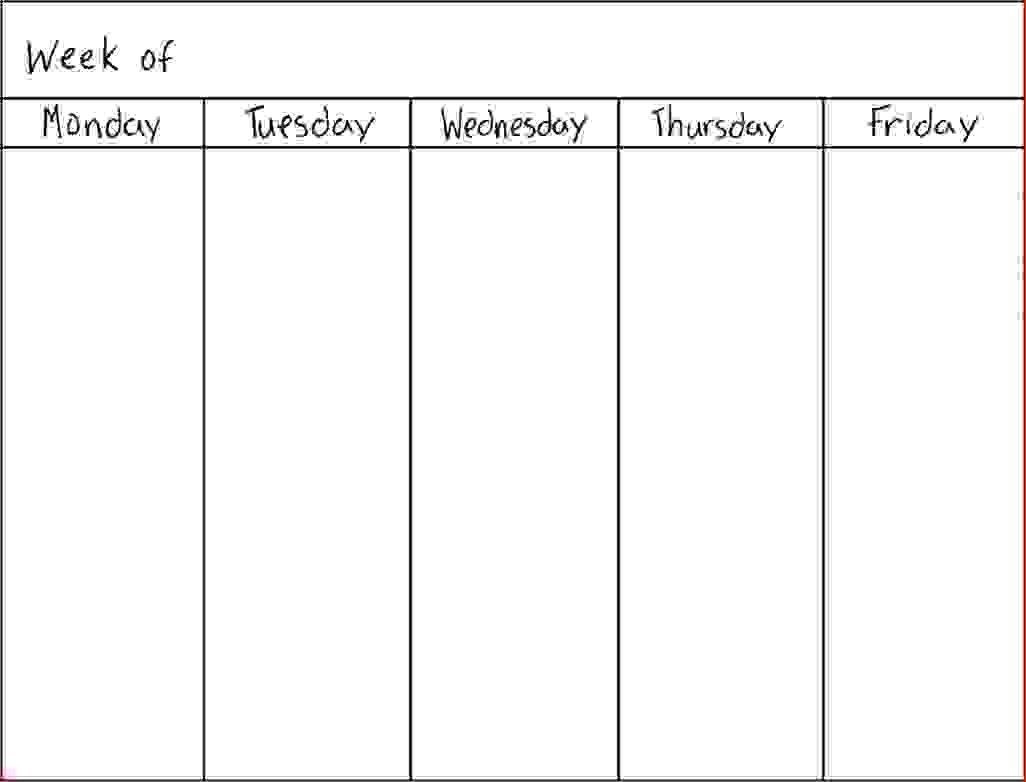 7 Day Week Calendar Template | Gallery Of Calendar Printable-Mon Thru Friday Weekly Blank Calendar