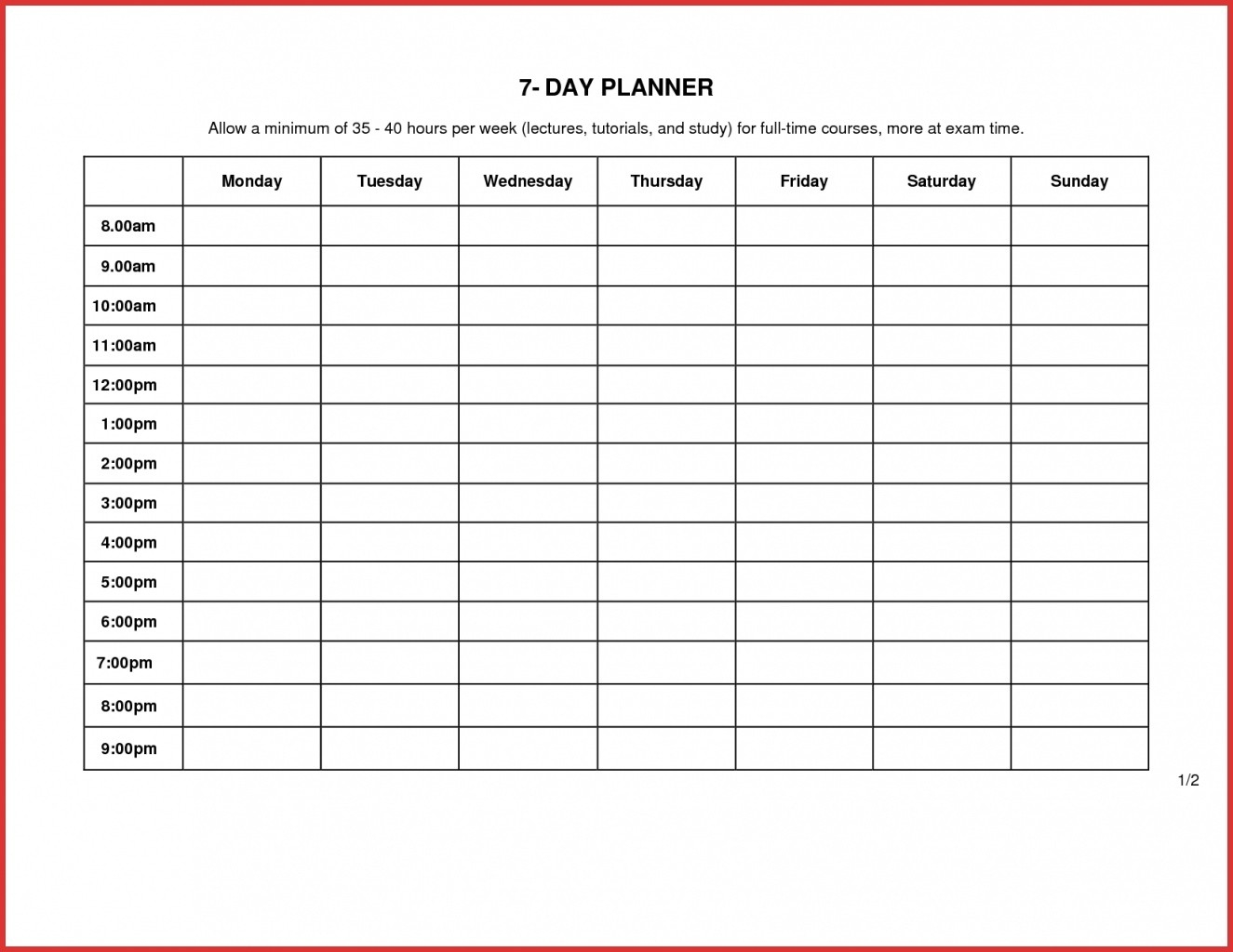 7 Week Calendar Template • Printable Blank Calendar Template-7 Weeks Calendar Template