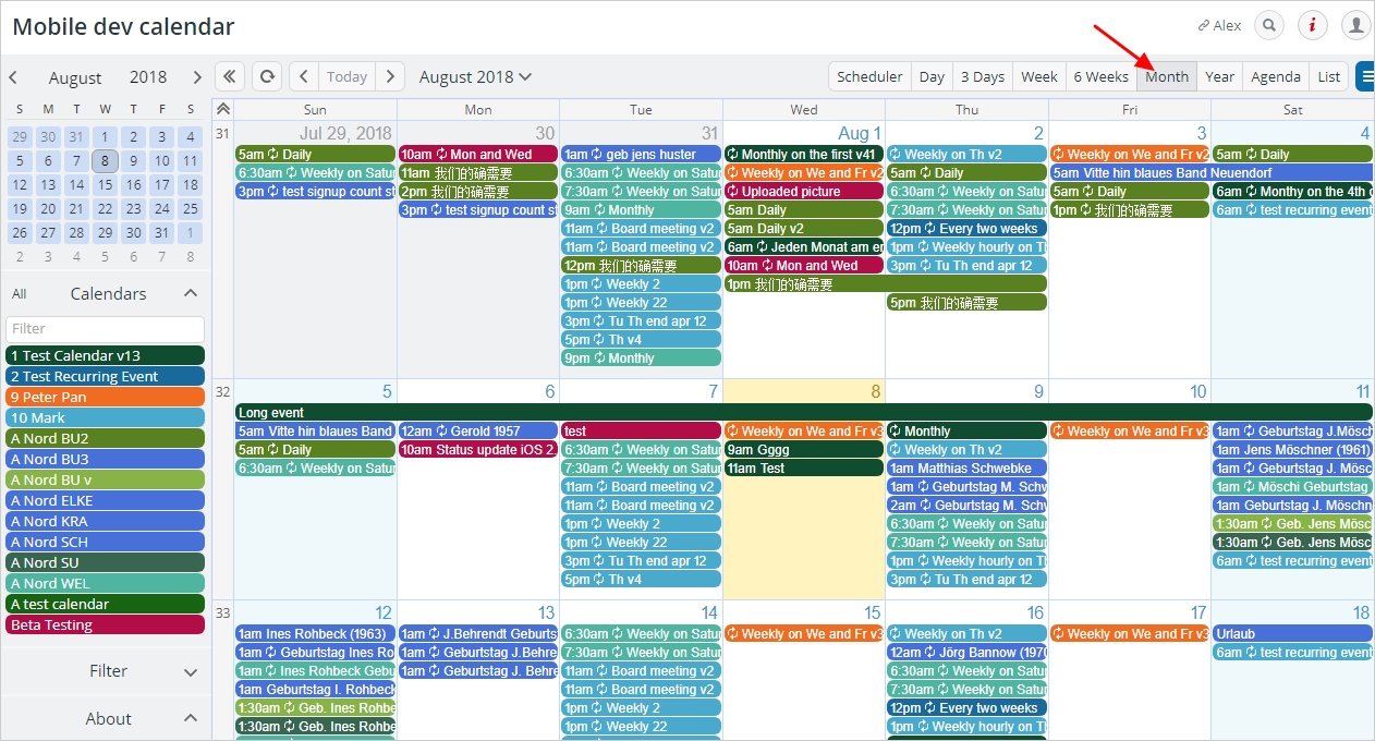 Advantages Of Using The Multi-Week View-12 Months To View Monthly Calendar