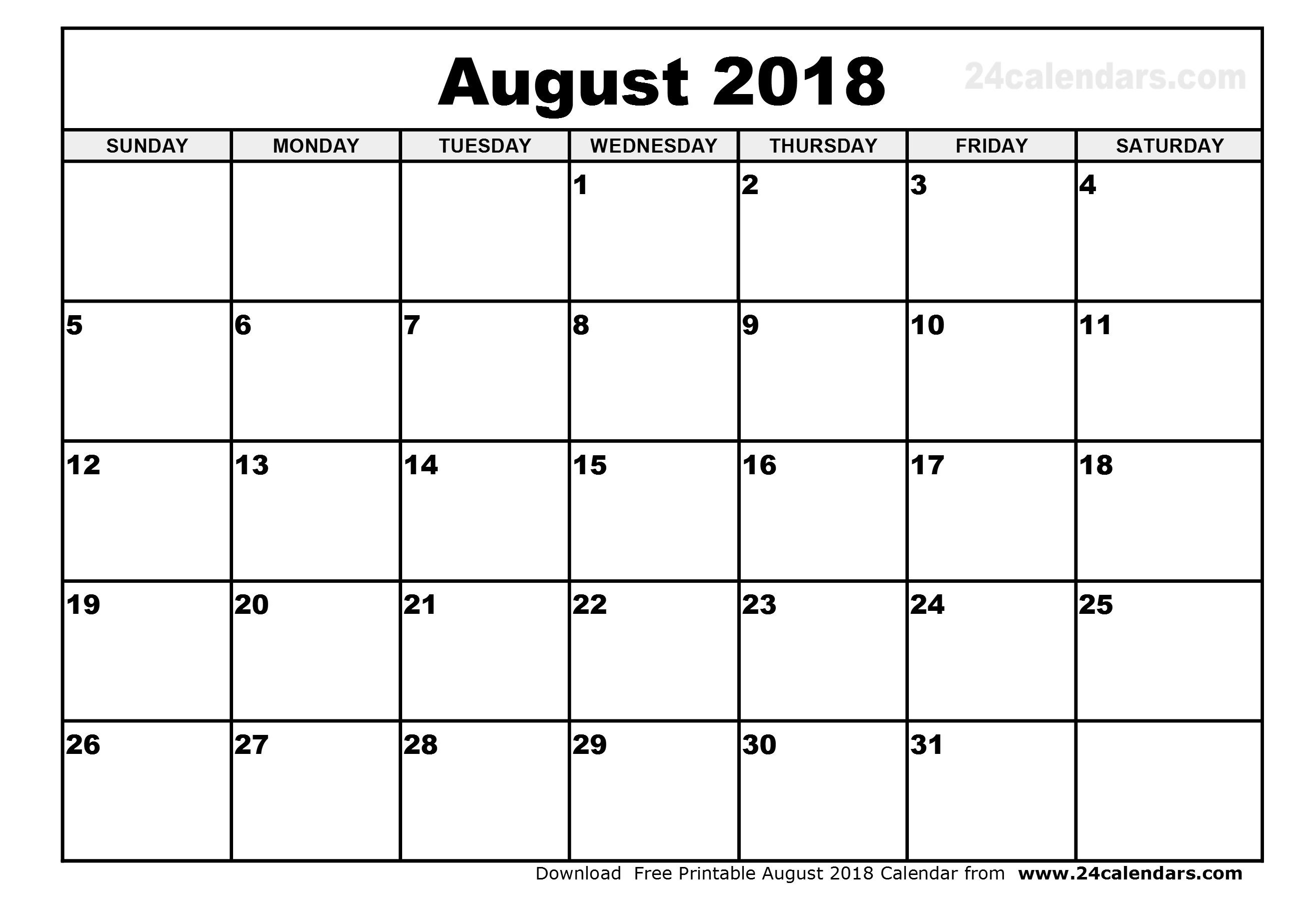 August 2018 Calendar Philippines Holidays | Calendar 2018-August Monthly Calendar Template