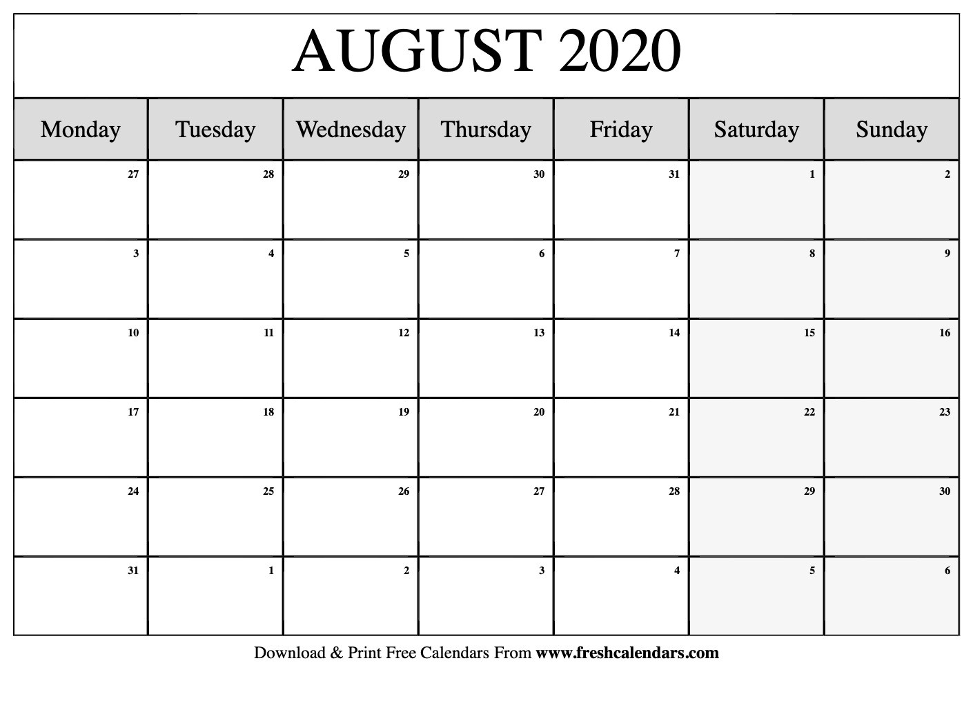August 2020 Calendar Printable - Fresh Calendars-Aug Monthly Calendar 2020