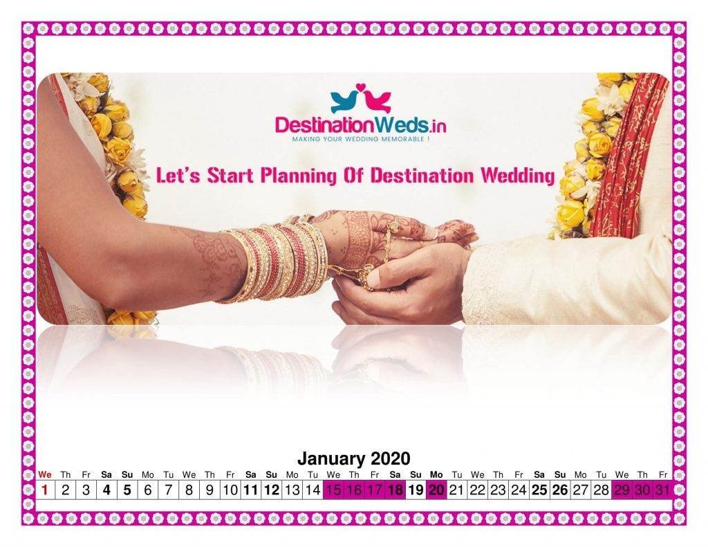 Auspicious Muhurats &amp; Wedding Dates In 2020 | Destination Weds-Marriage Dates In January 2020 Hindu Calendar