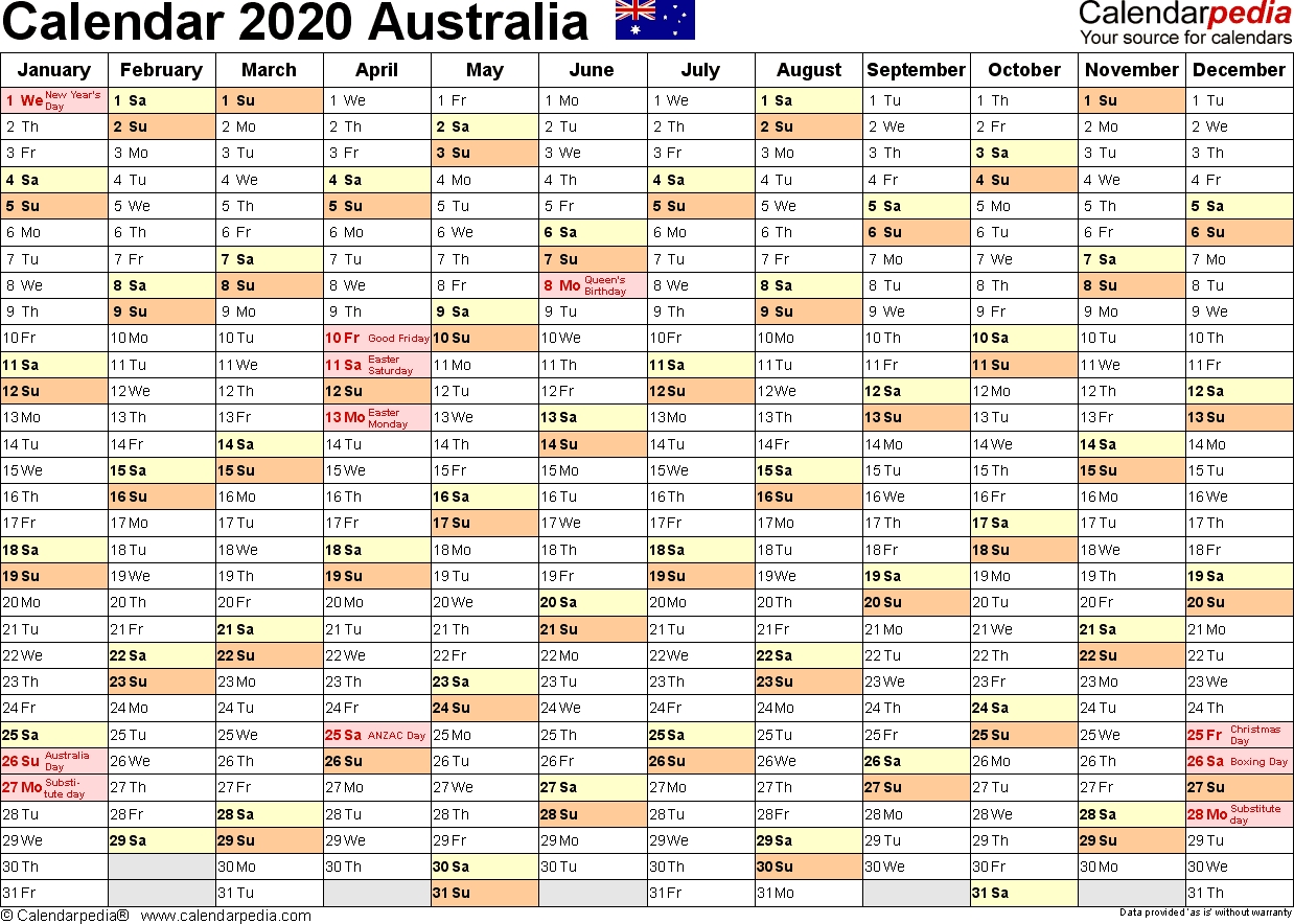 Australia Calendar 2020 - Free Printable Pdf Templates-2020 Qld School Holidays Printable