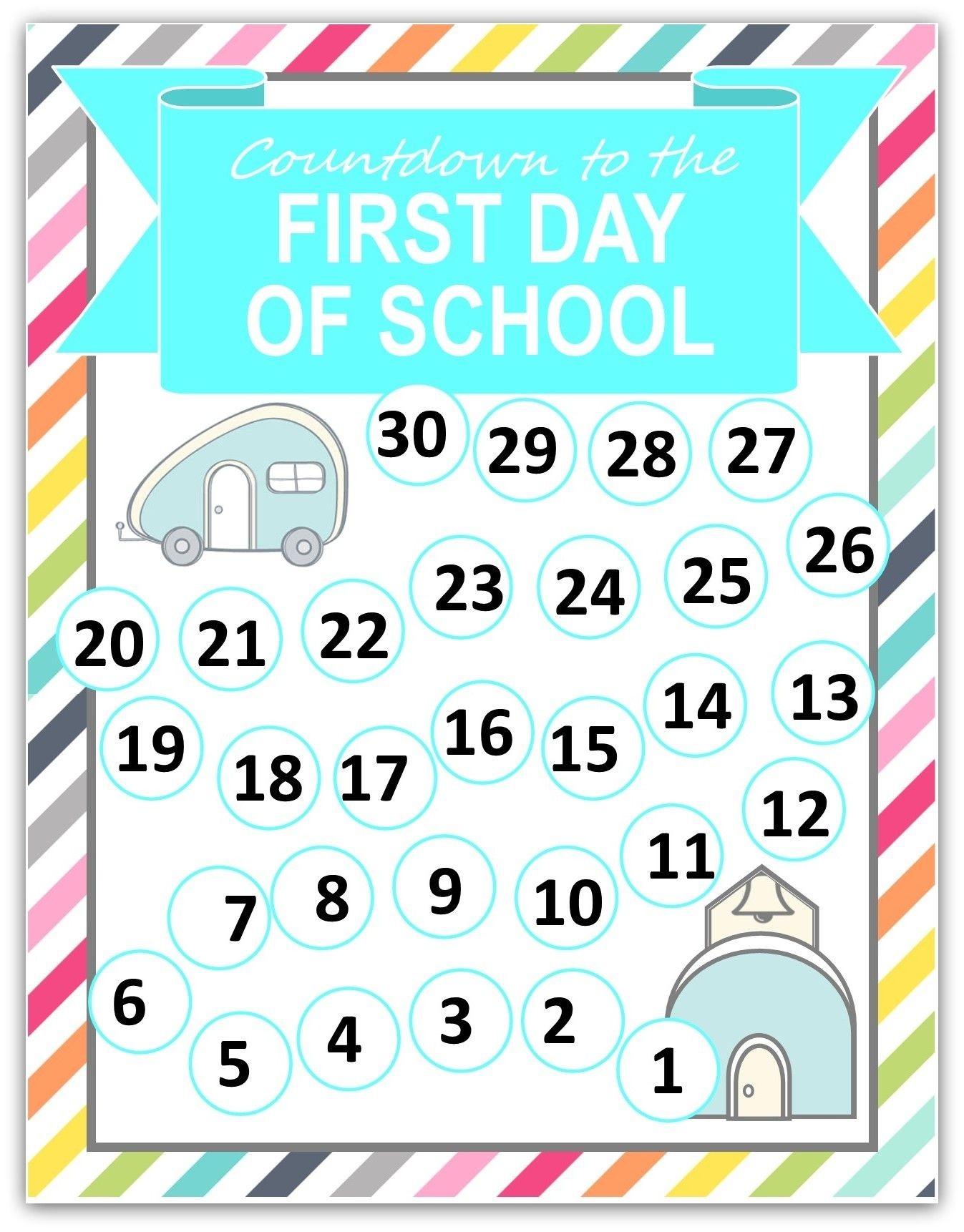 Back To School Countdown Printable And #creativebuzz-Printable Coutndown Days Template