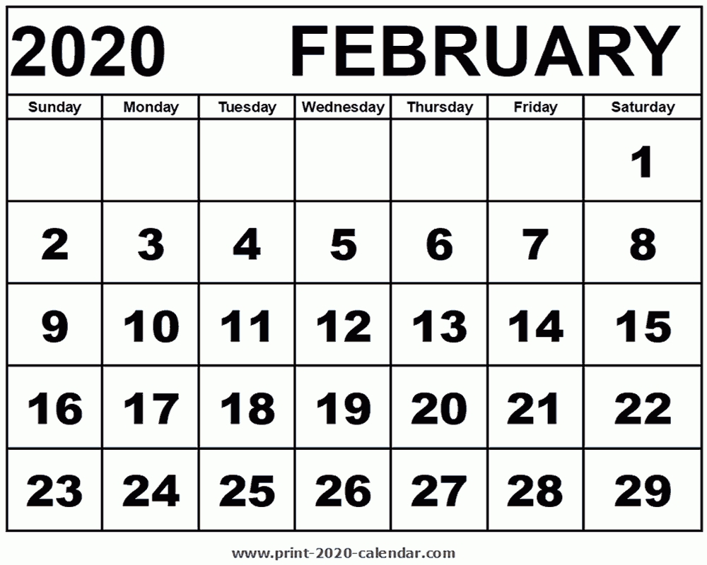 Best Templates: Print Feb 2020 Calendar-Waterproofpaper.com January 2020 Calendar