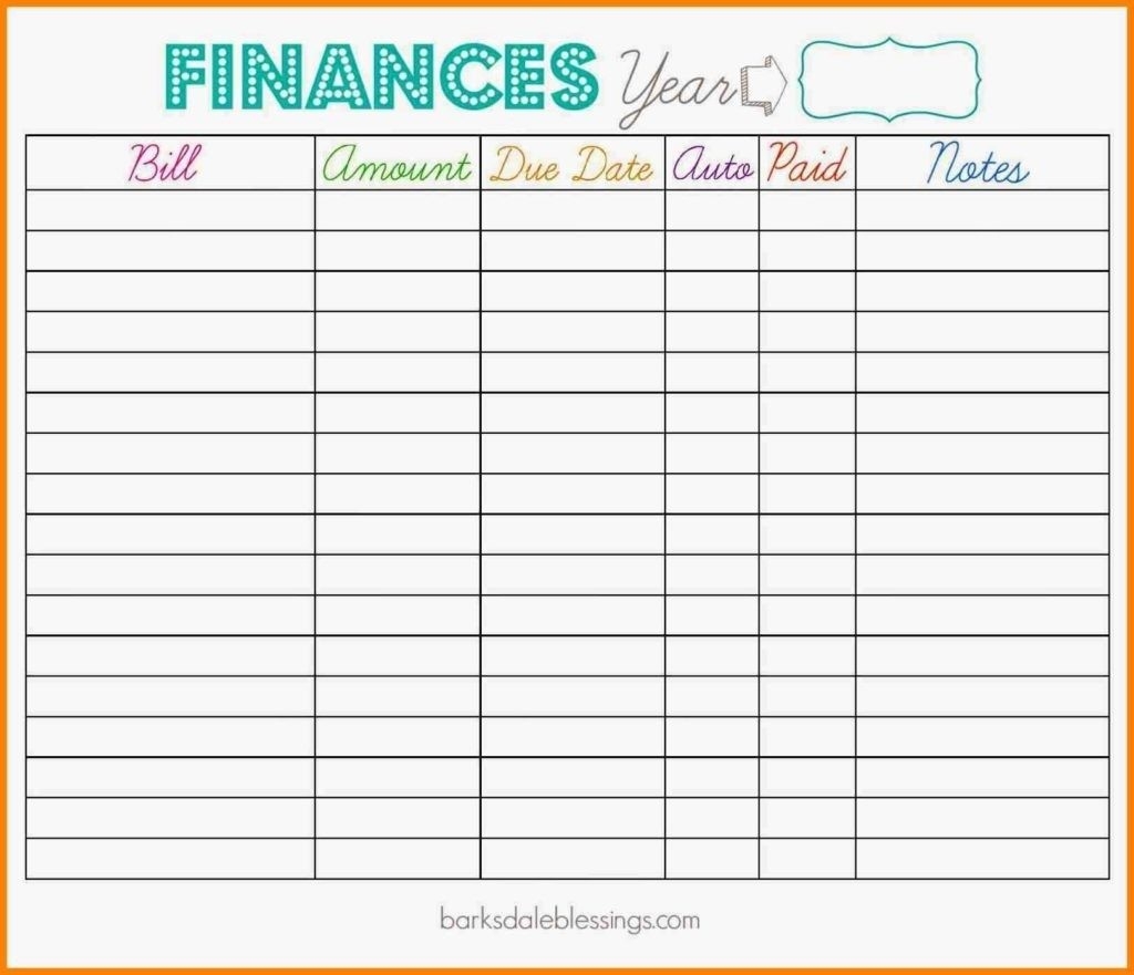 Bill Of Sale Payment Schedule Template Free Monthly Bi-Monthly Bill Payment Schedule Pdf