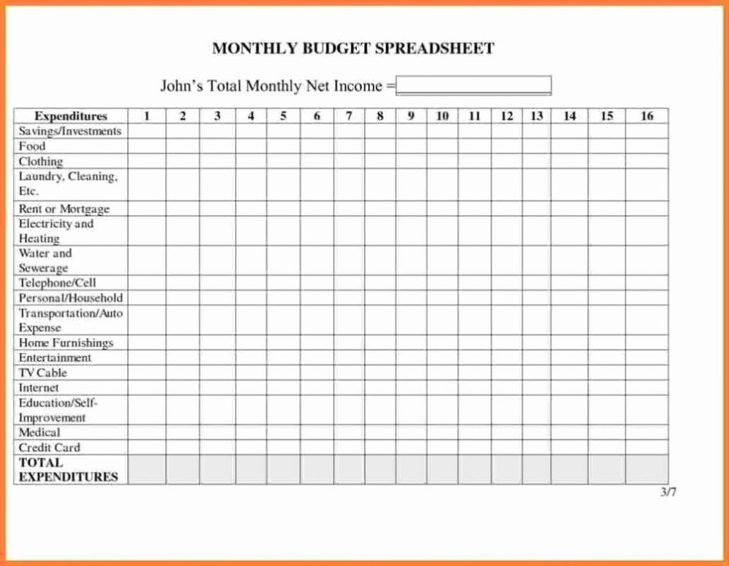 Bill Payment Budget Spreadsheet Monthly Worksheet Bills-Blank Monthly Bill Payment Worksheet